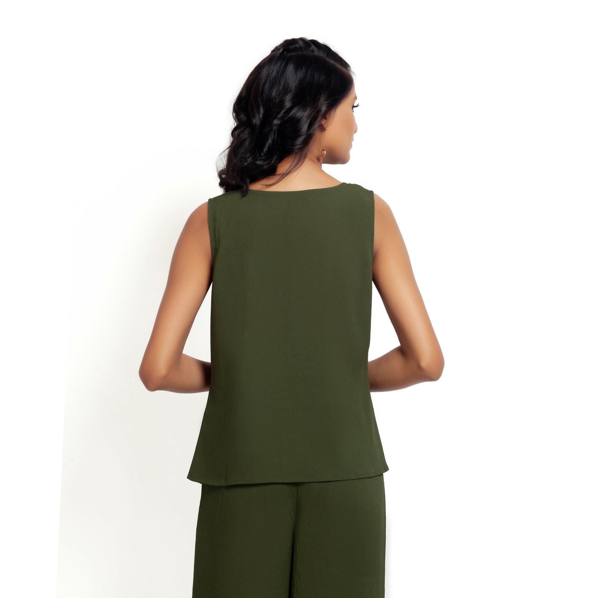 Buy Green Crepe Top for Ladies Online-4