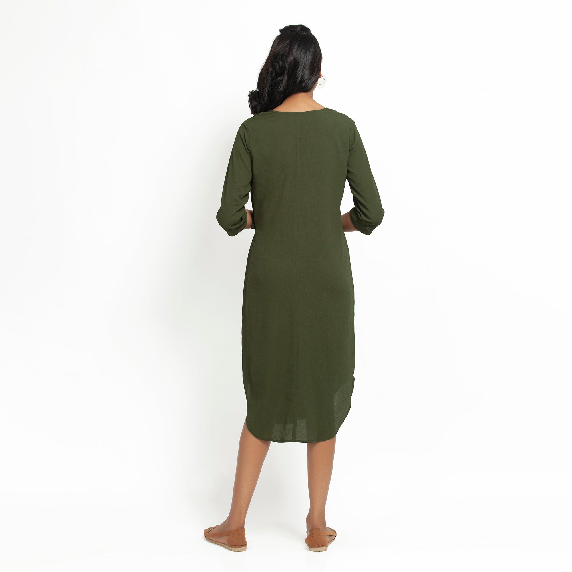 Buy Green Crepe Tunic for Women-2
