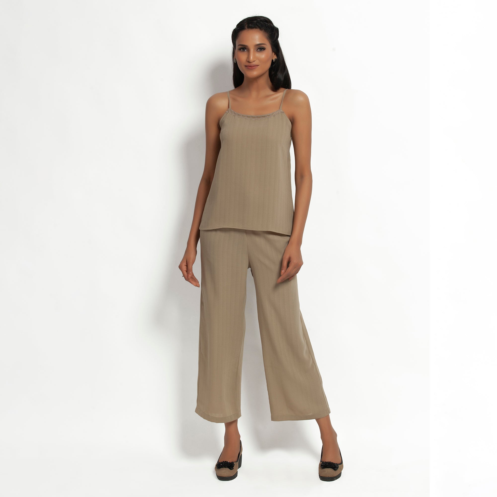 Buy Beige Spaghetti Top for Women-3