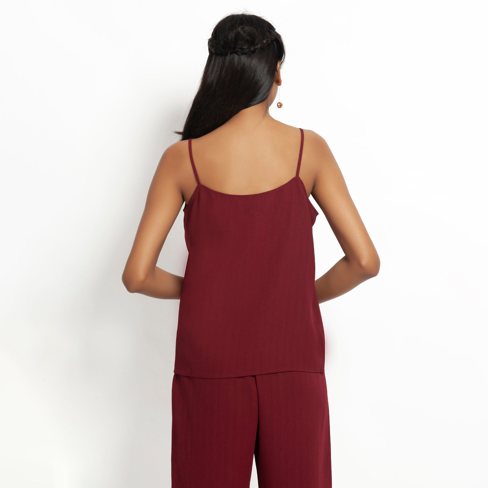 Buy Maroon Spaghetti Top for Women -2
