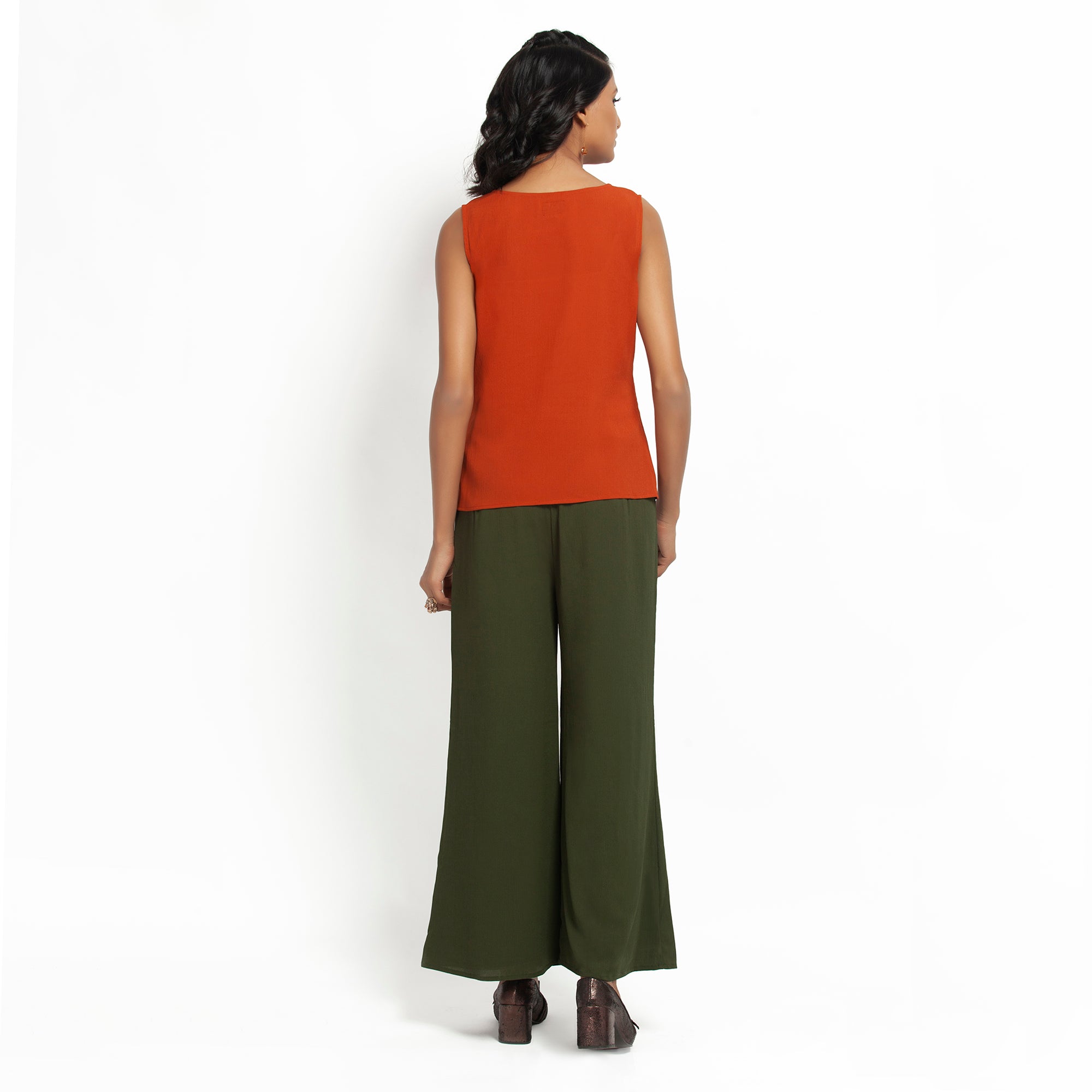 Buy Orange Crepe Top for Women-3