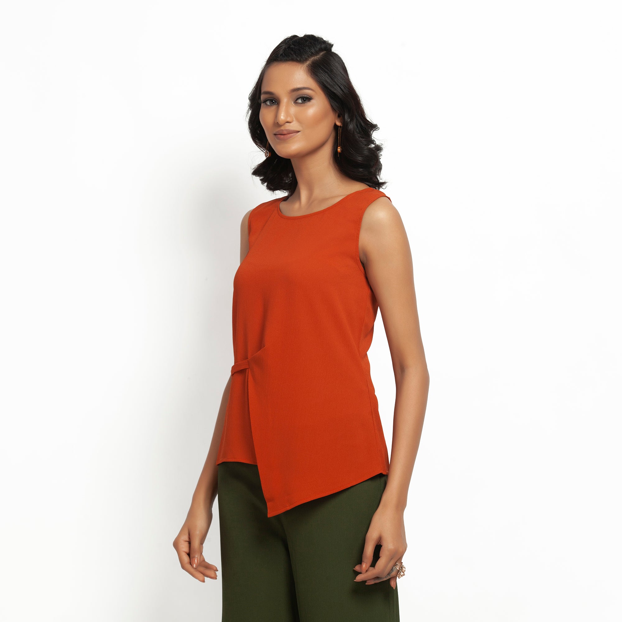 Buy Orange Crepe Top for Women-2