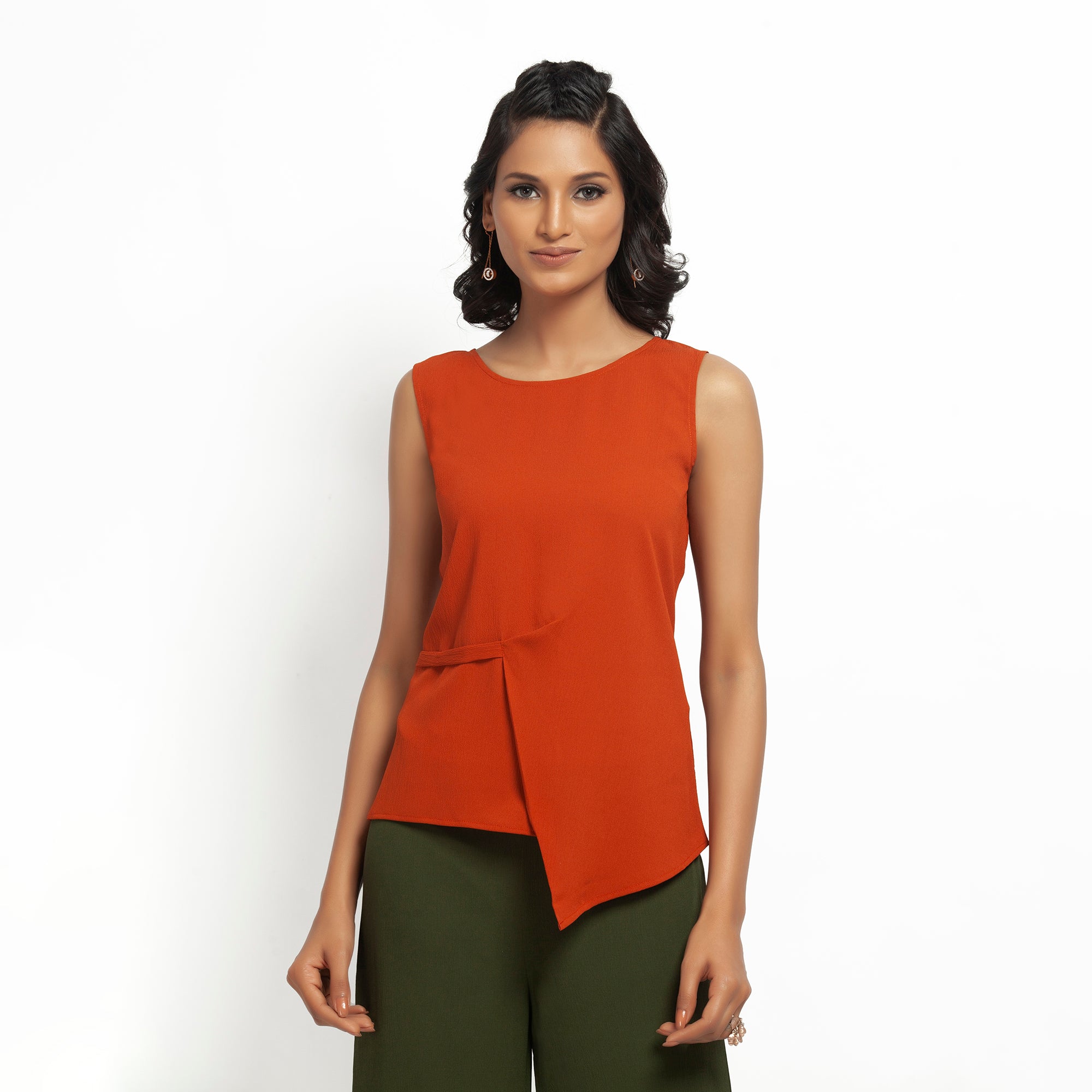 Buy Orange Crepe Top for Women