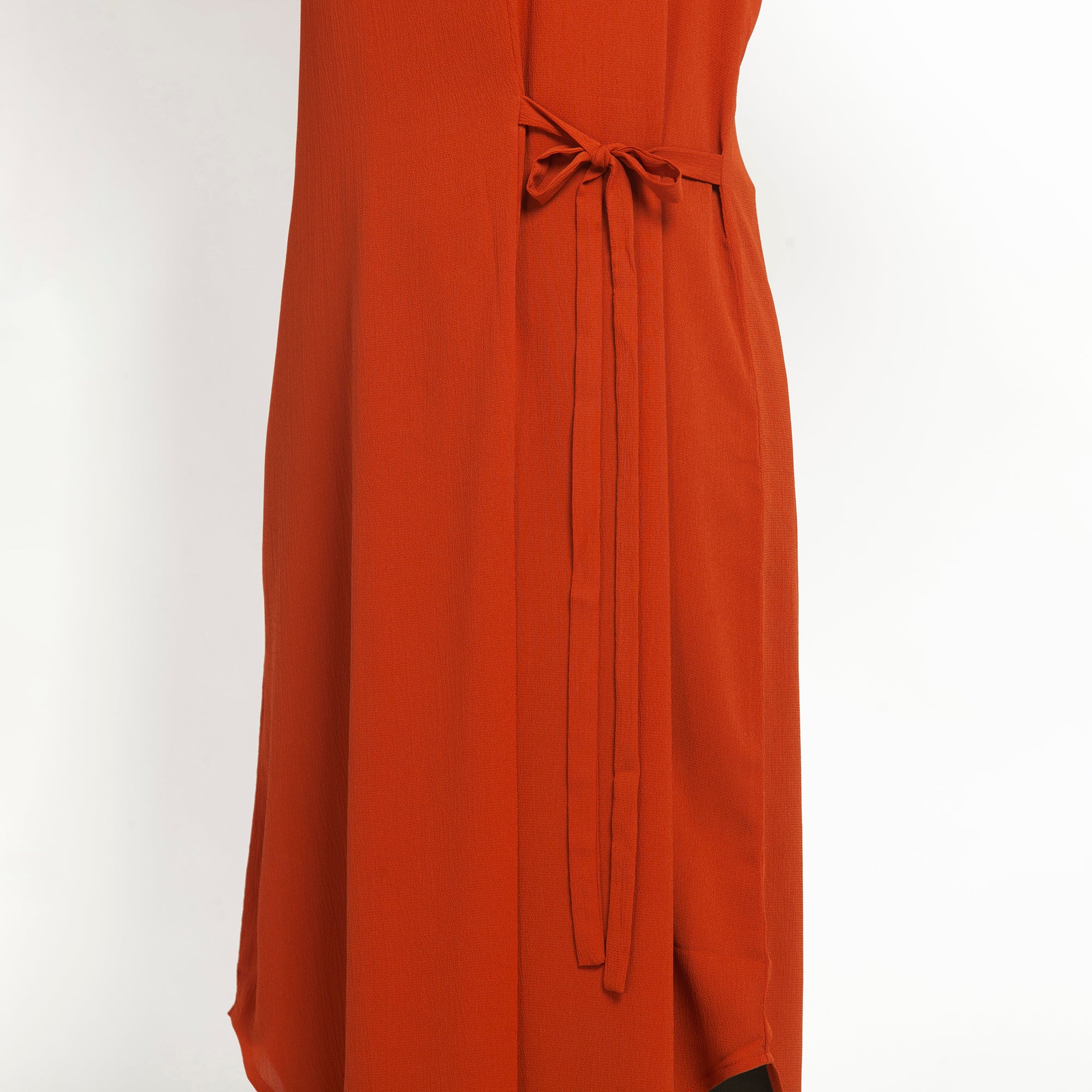 Orange Crepe Tunic for Women's Office Wear-3