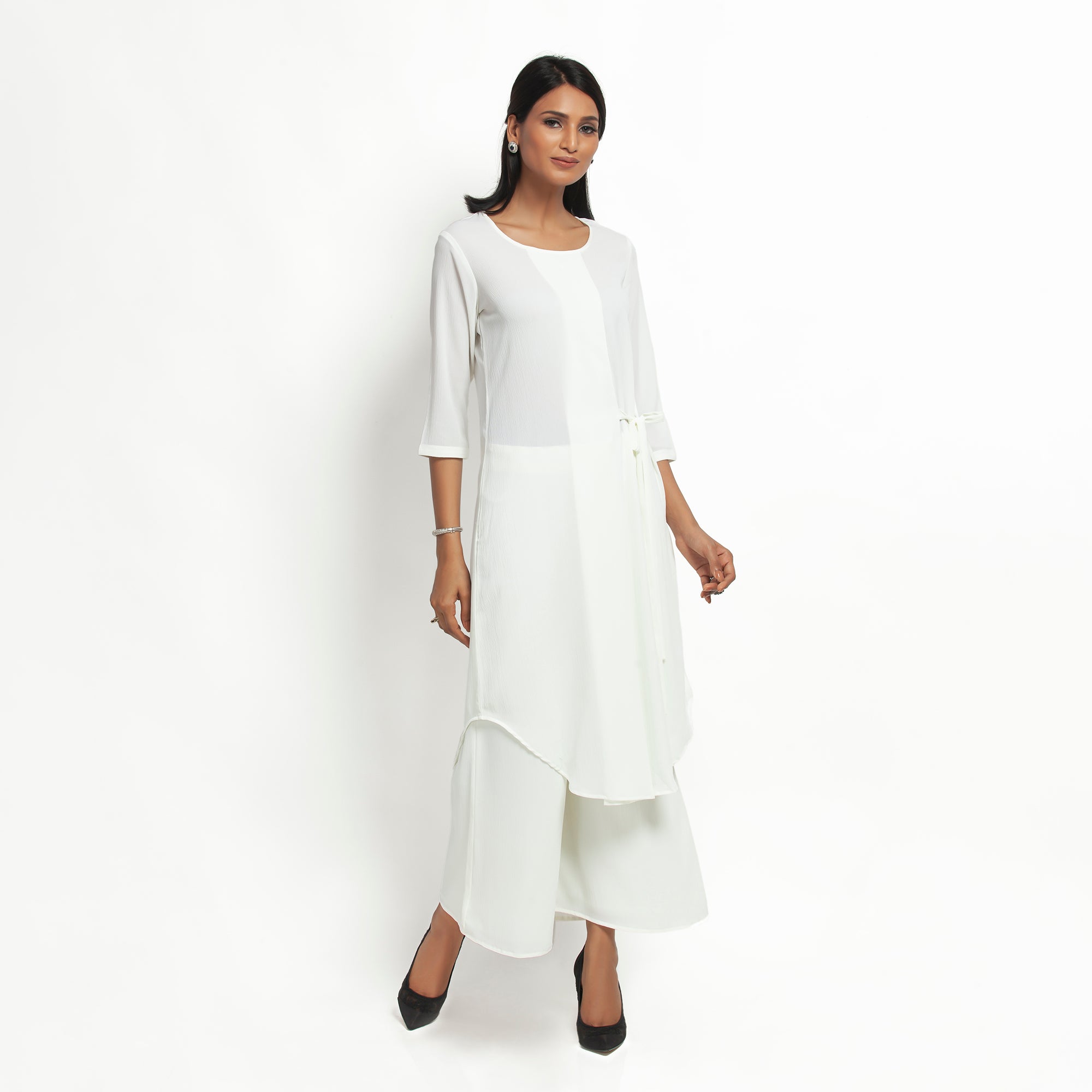 Buy White Crepe Workwaer Tunic for Female