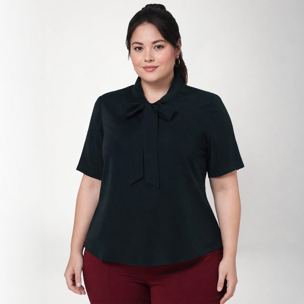 Black Tie Knot Crepe Top