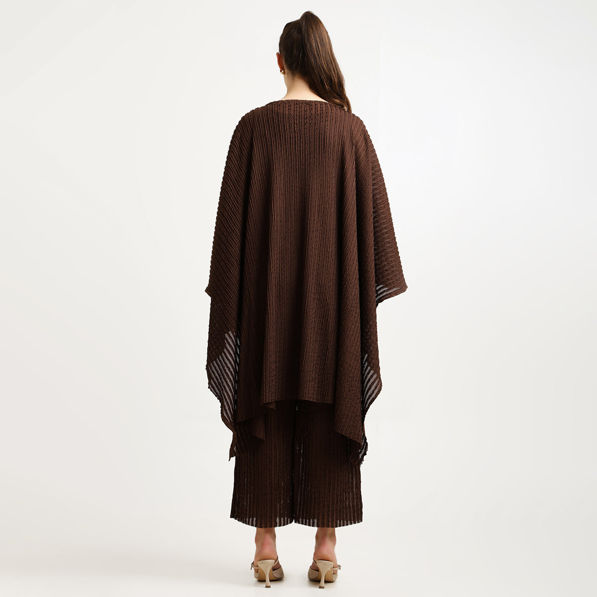 Brown Textured Lycra Cape