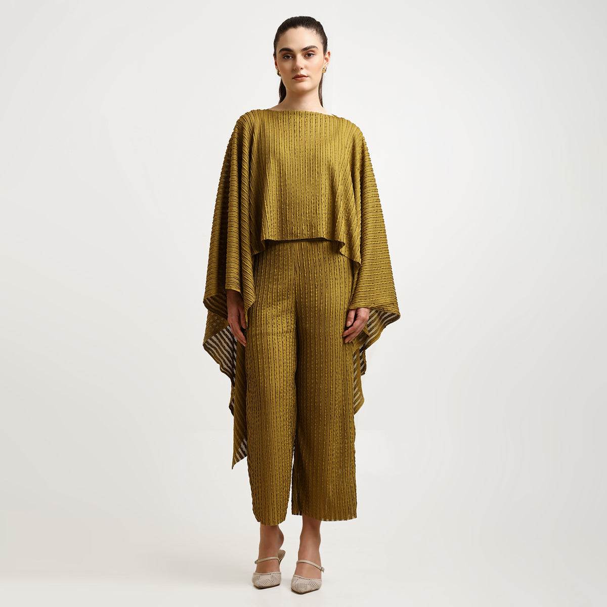 Olive Textured Lycra Cape