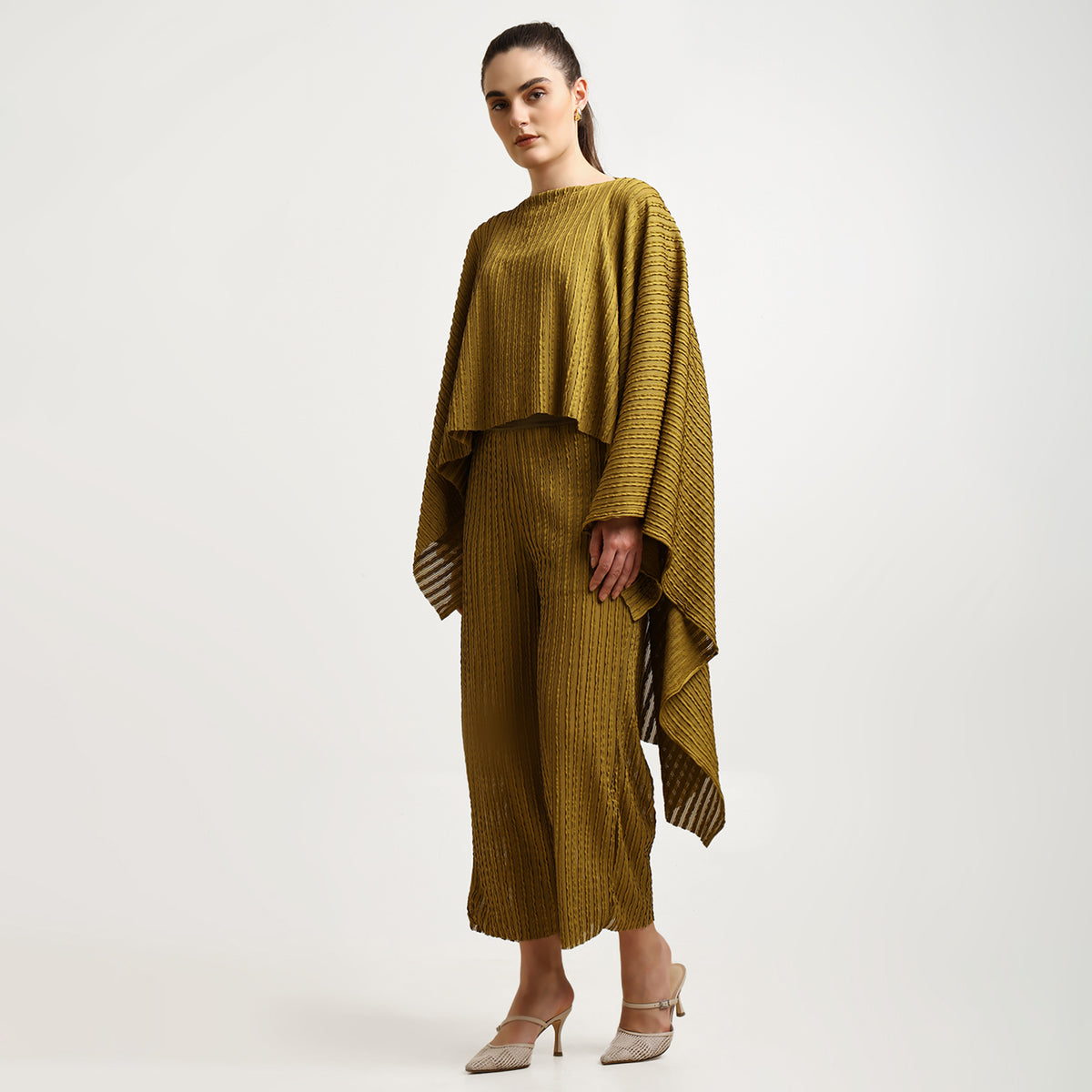 Olive Textured Lycra Cape