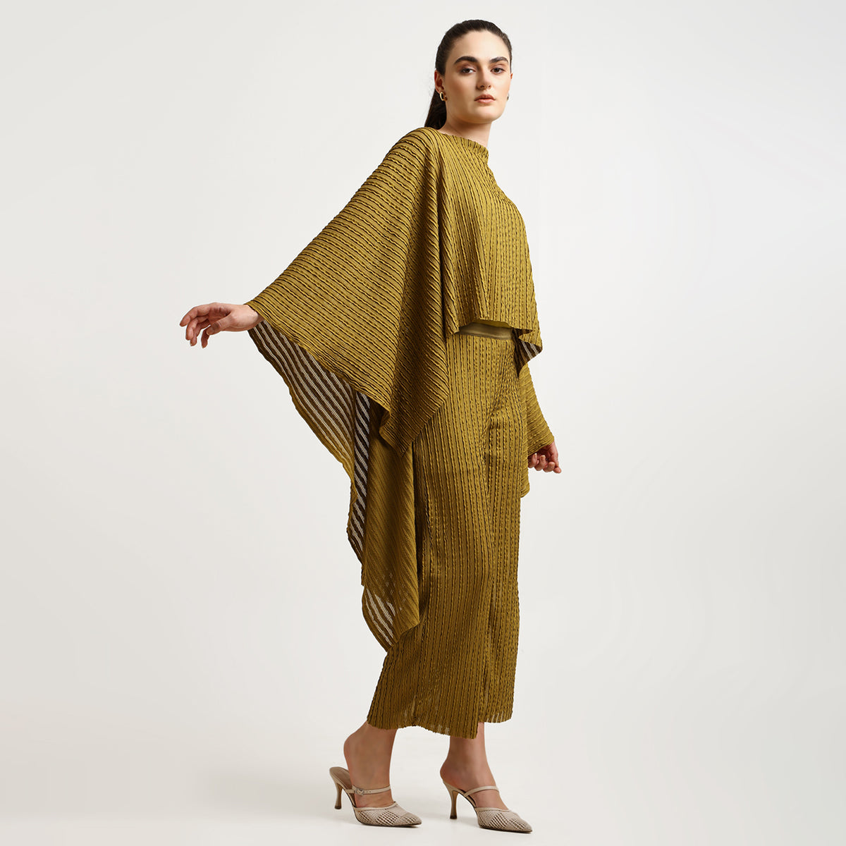 Olive Textured Lycra Cape
