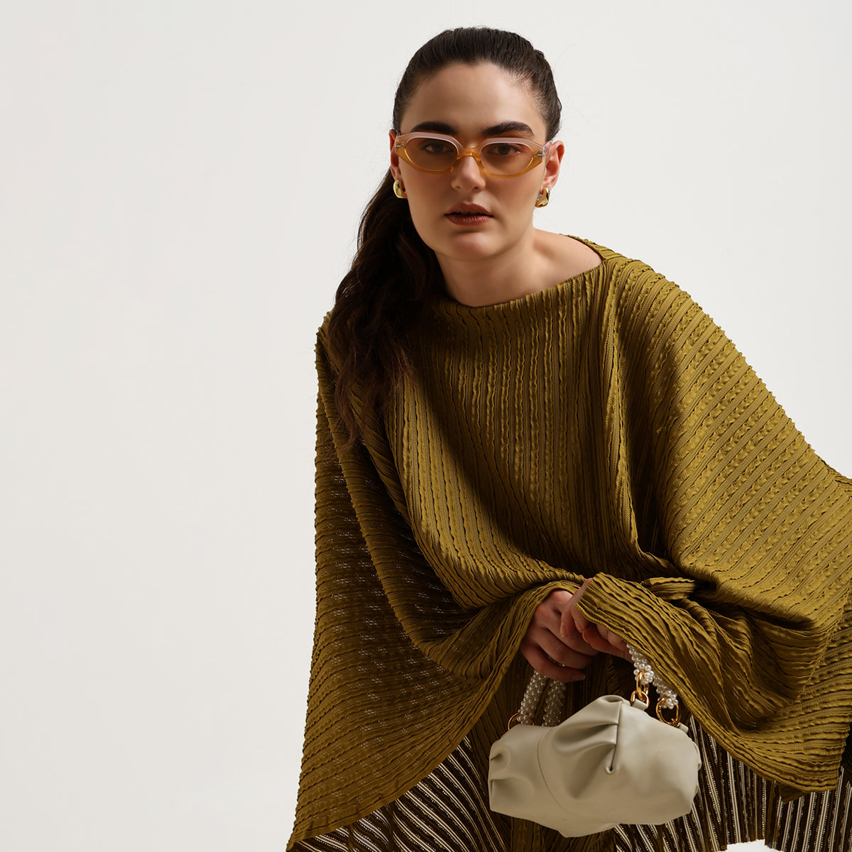 Olive Textured Lycra Cape