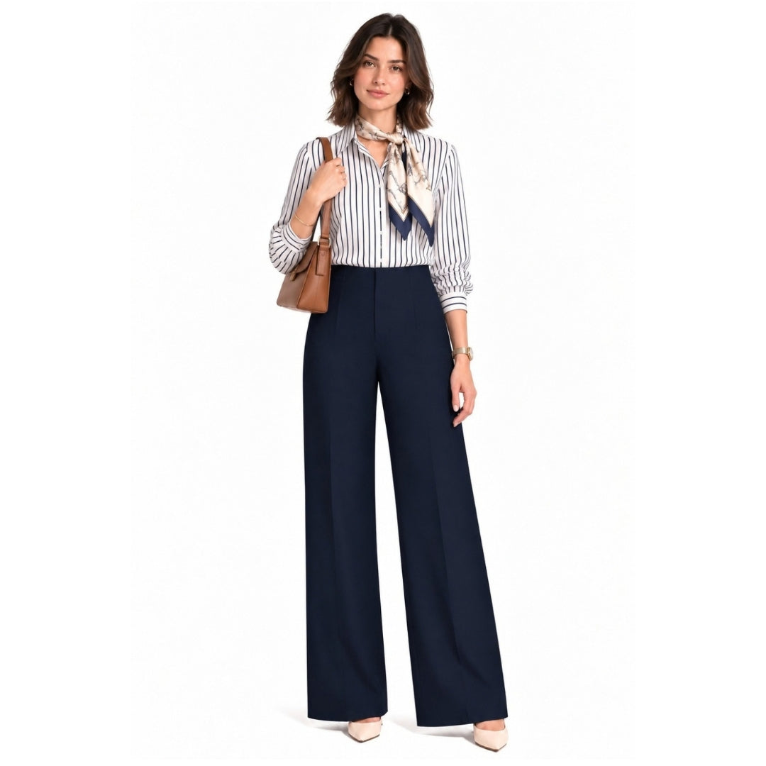 Navy Blue Straight Fit Pant