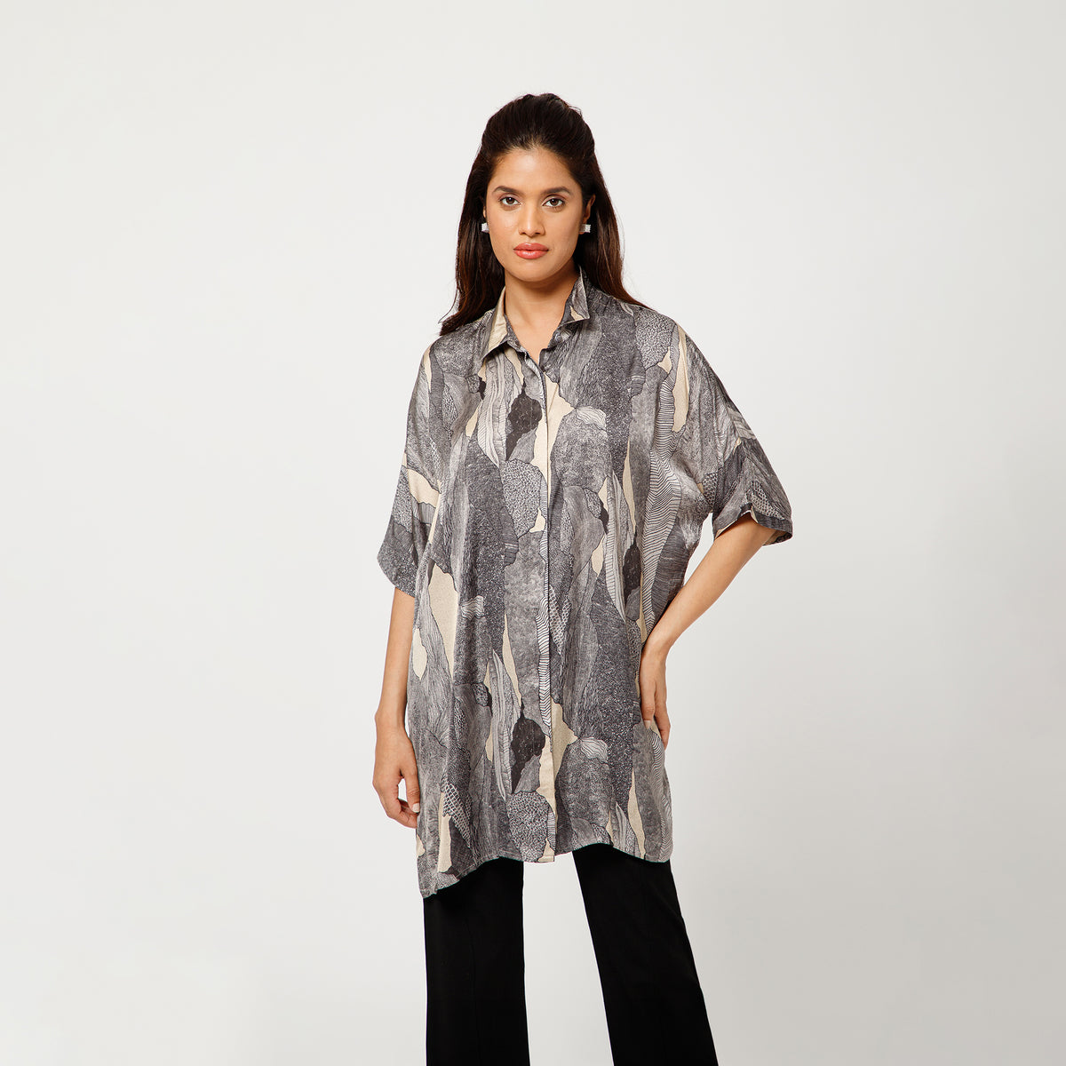Black Animal Print Kaftan