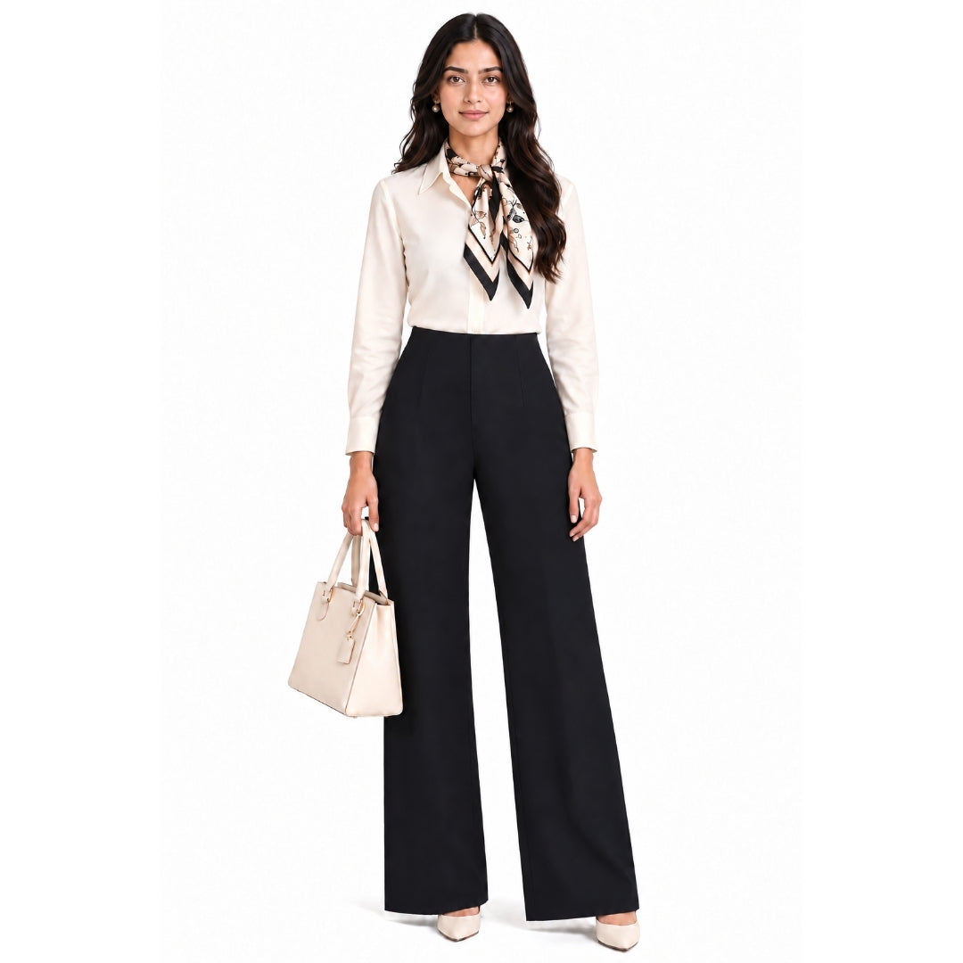 Black Straight Fit Pant