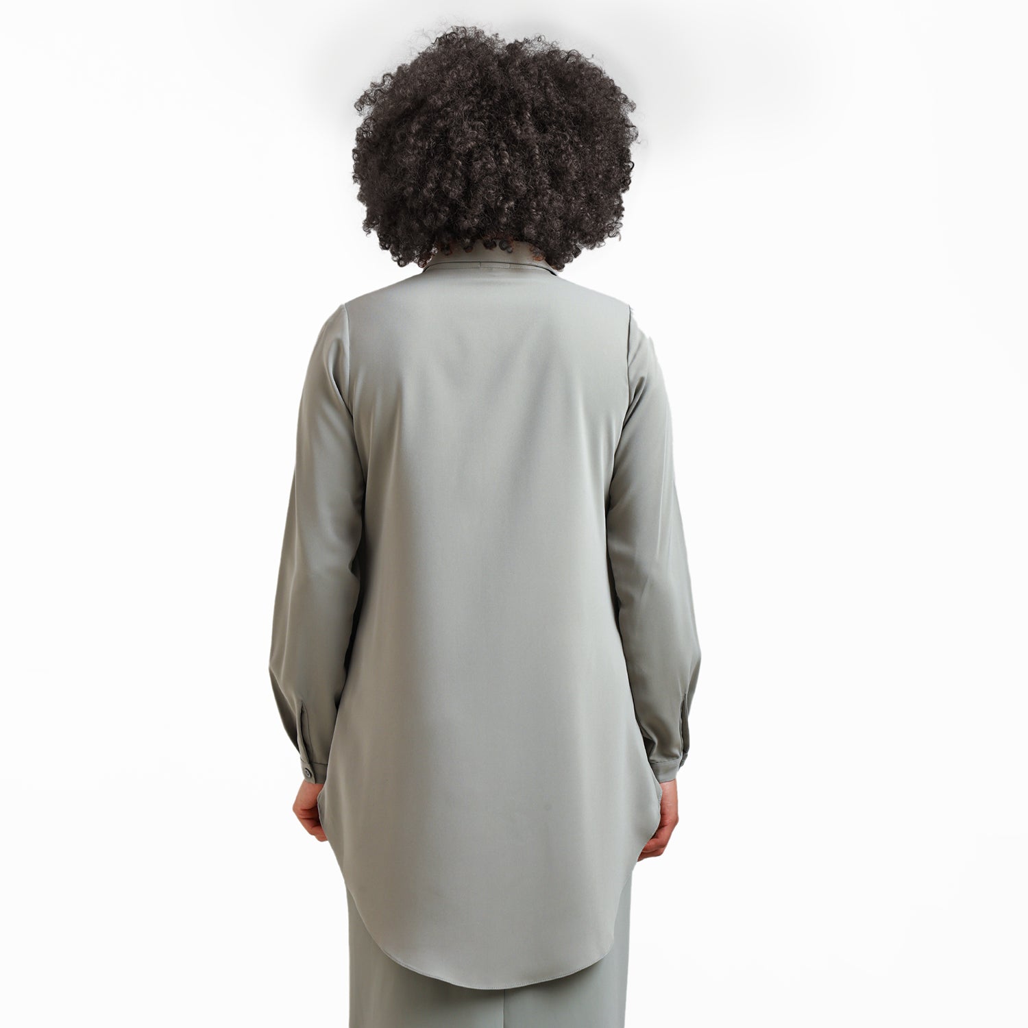 Dusty Green Double Layer Asymmetrical Top