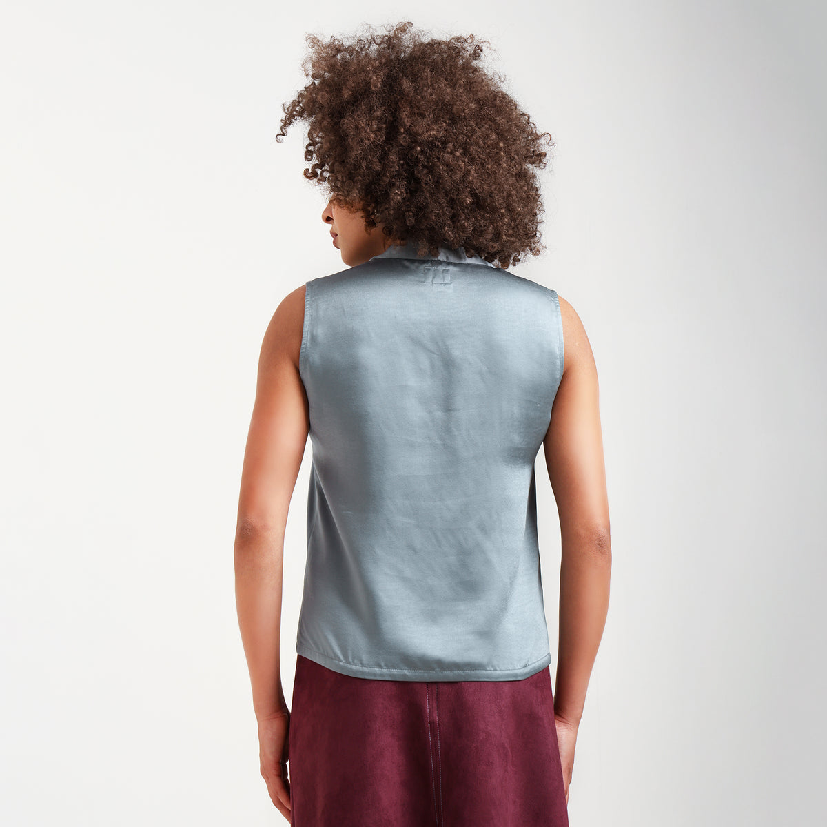 Blue Satin Top