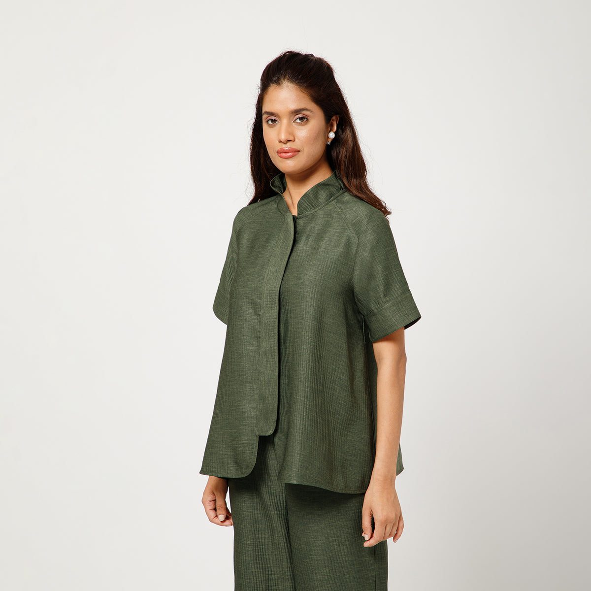 Olive Green Textured Top