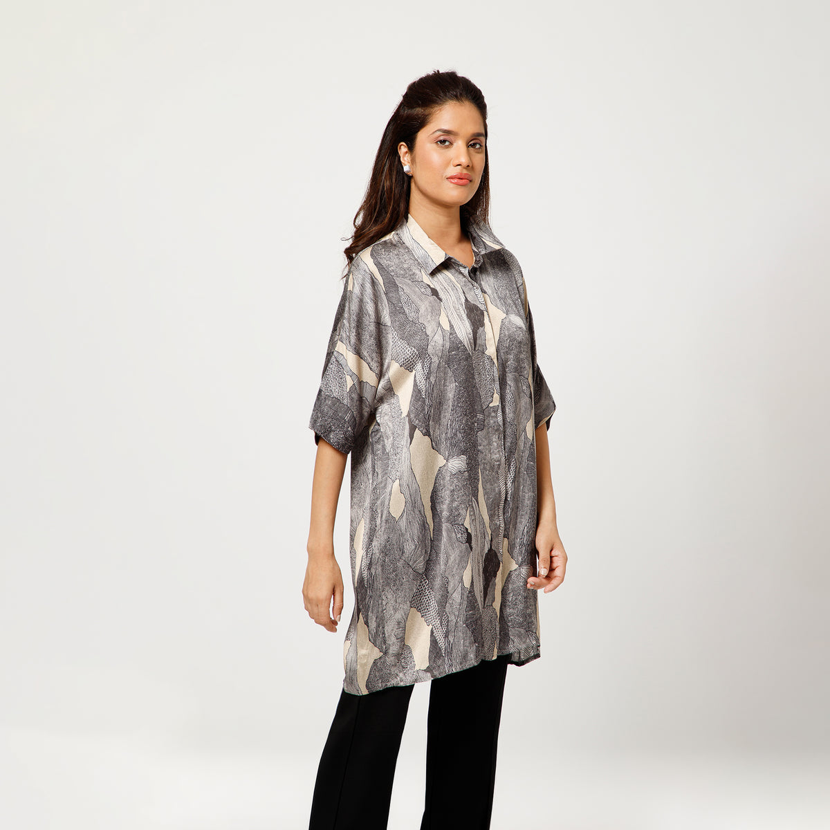 Black Animal Print Kaftan