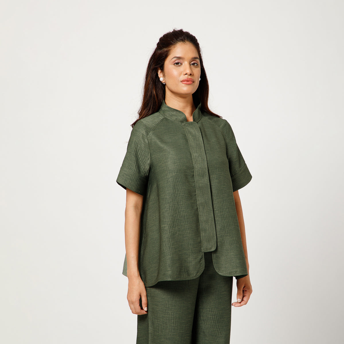 Olive Green Textured Top