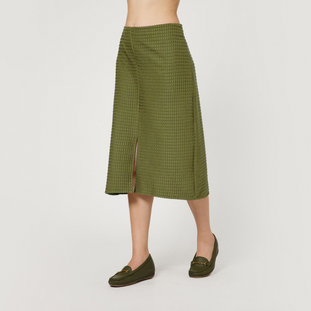 Olive Textured Skirt