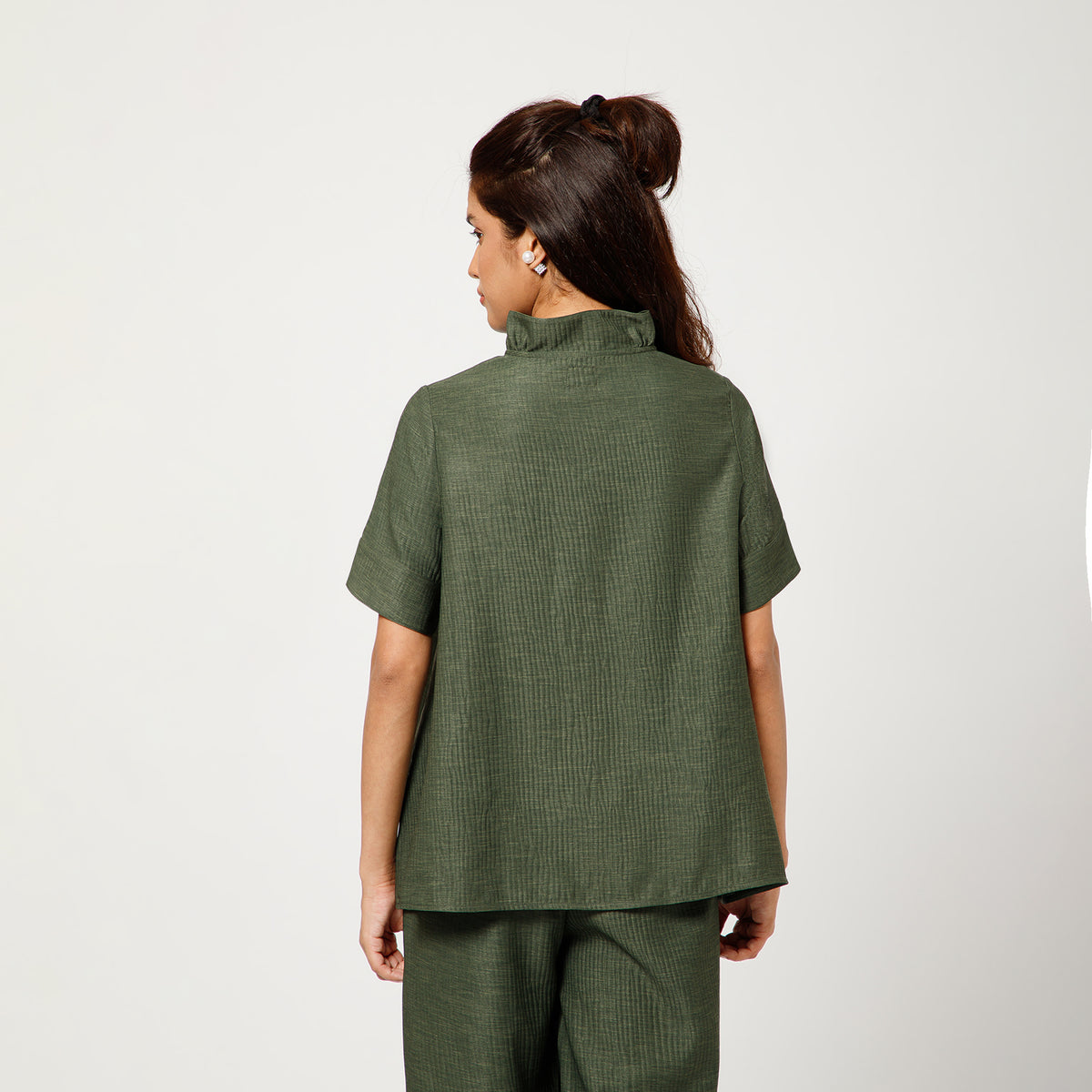 Olive Green Textured Top