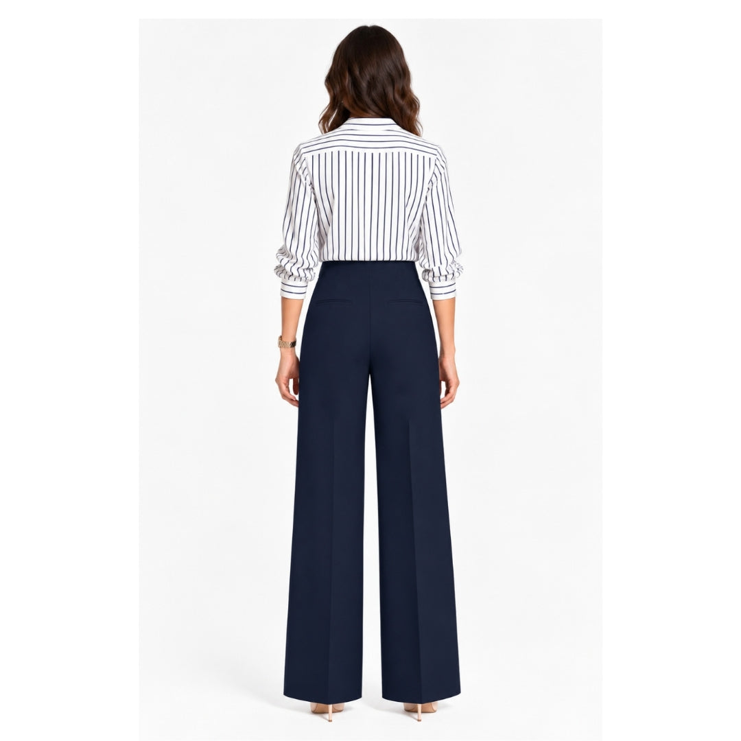 Navy Blue Straight Fit Pant