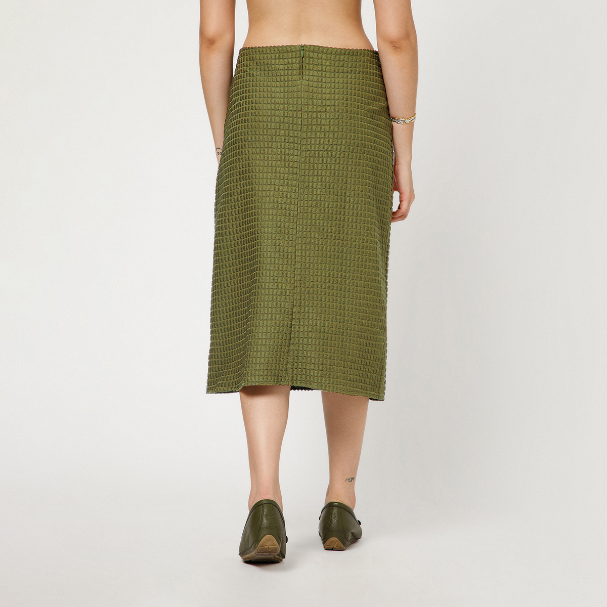 Olive Textured Skirt