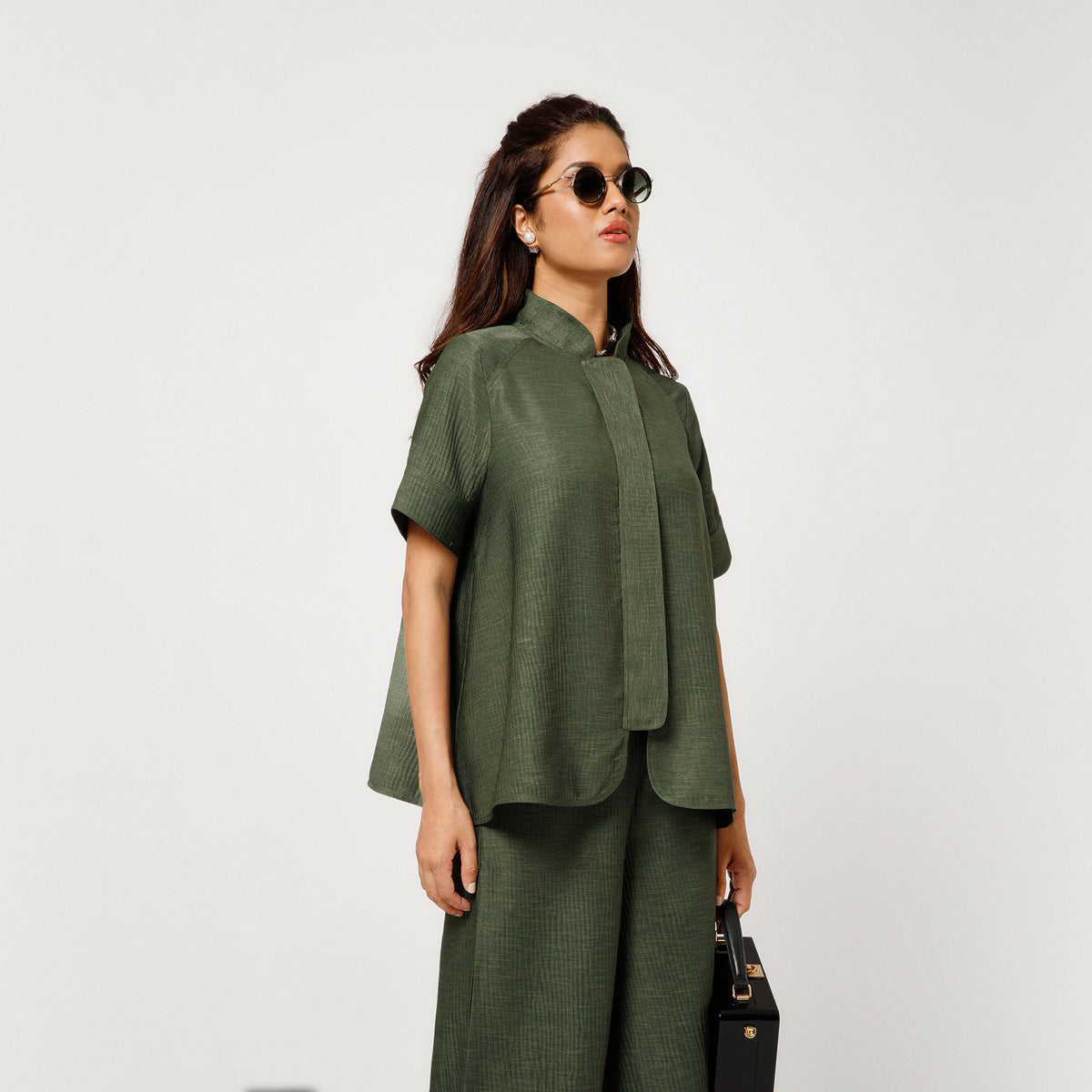Olive Green Textured Top