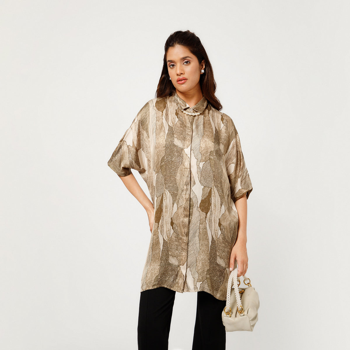 Olive Animal Print Kaftan