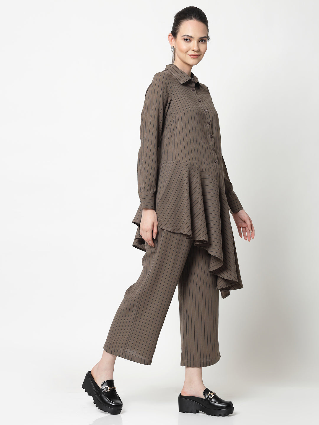 Beige Line Asymmetrical Shirt
Success,women formal shirts	
cotton shirts for women	
Ofiice shirts for women