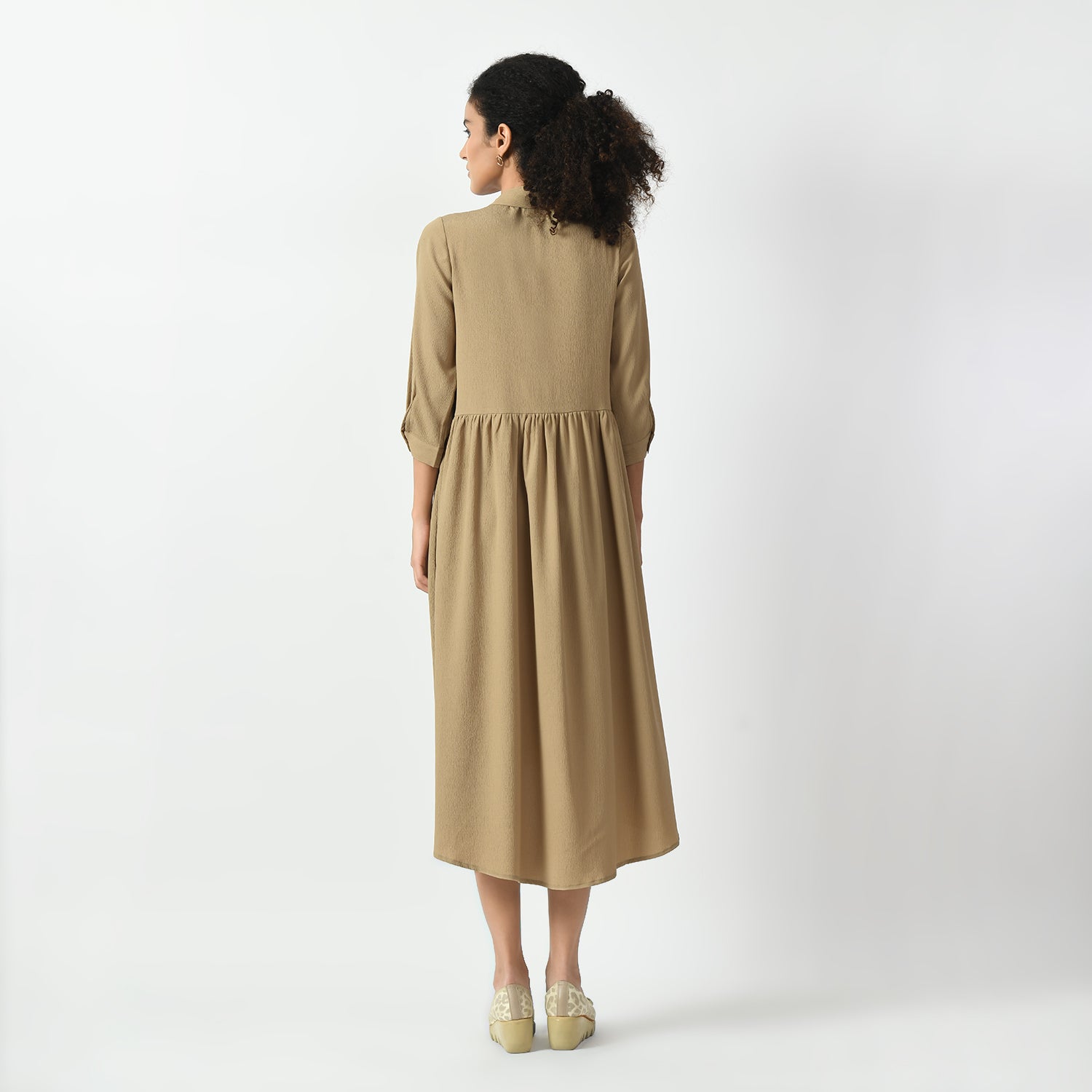 Beige Texture Long Tunic, long tunics for women, texture tunics, women tunics, dress for women, stylish dress for women, one piece for women dress, office wear women