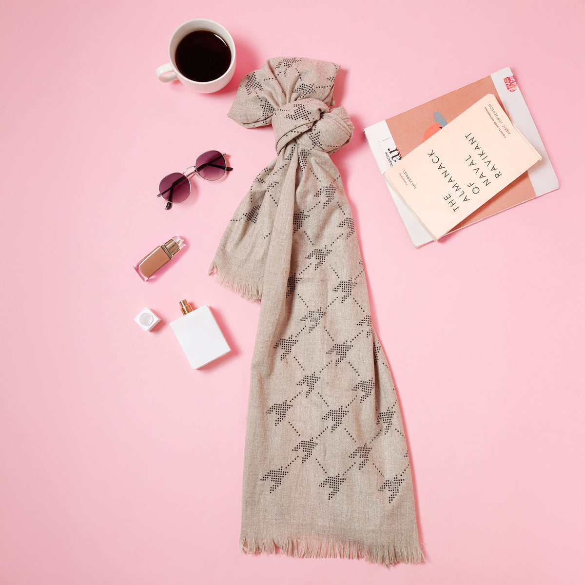 Off-White Stole With Crystal Studs