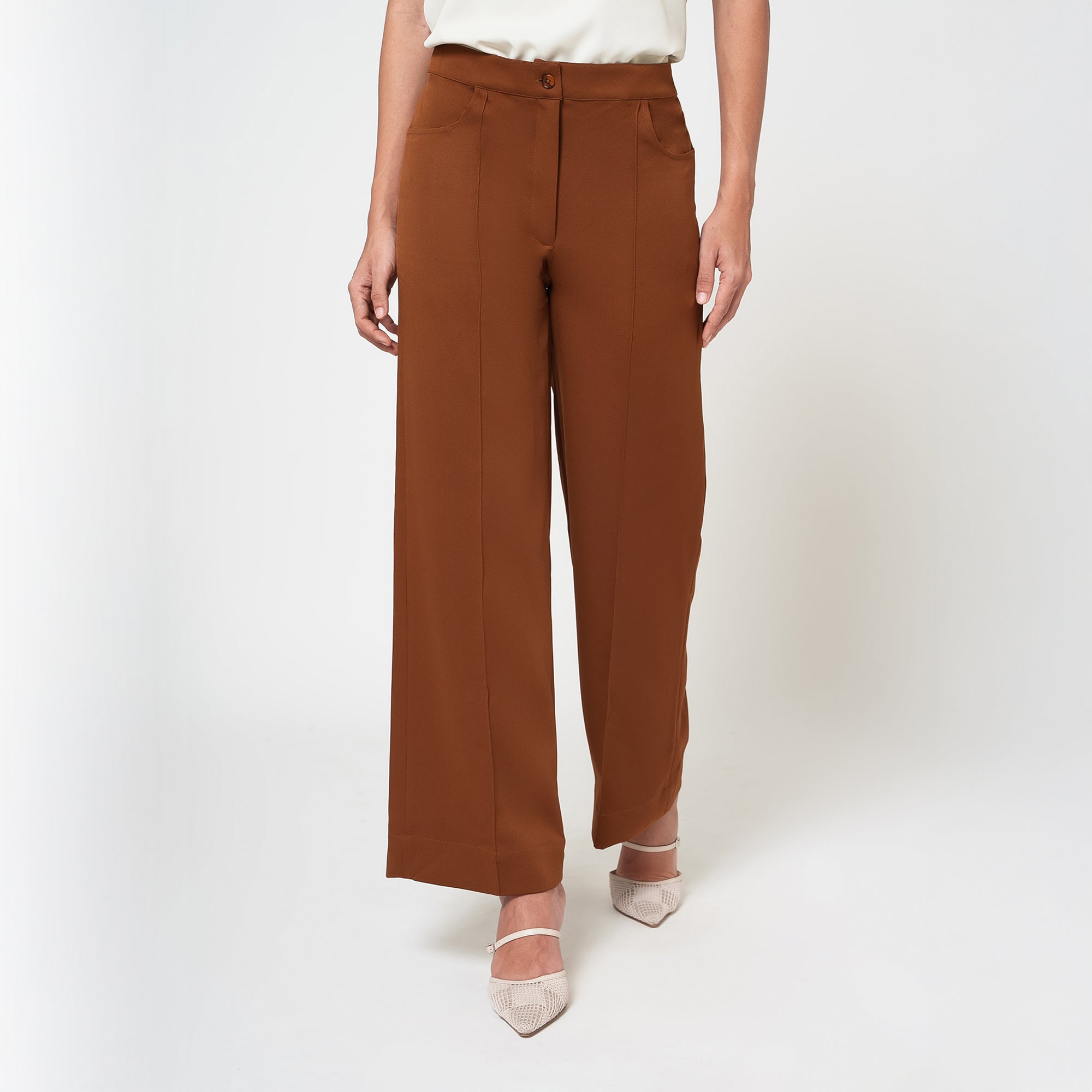 Brown Crepe Culottes