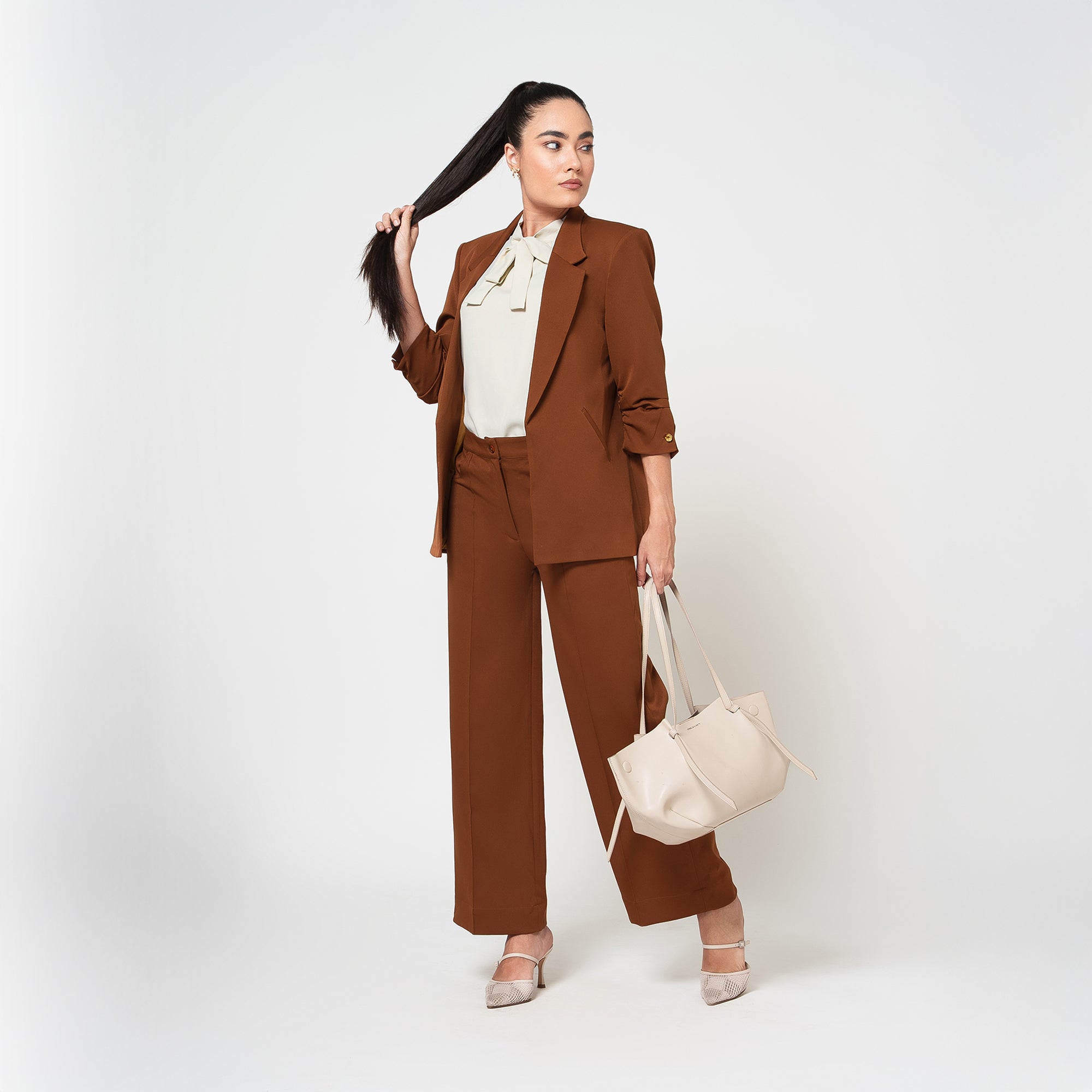 Brown Crepe Culottes