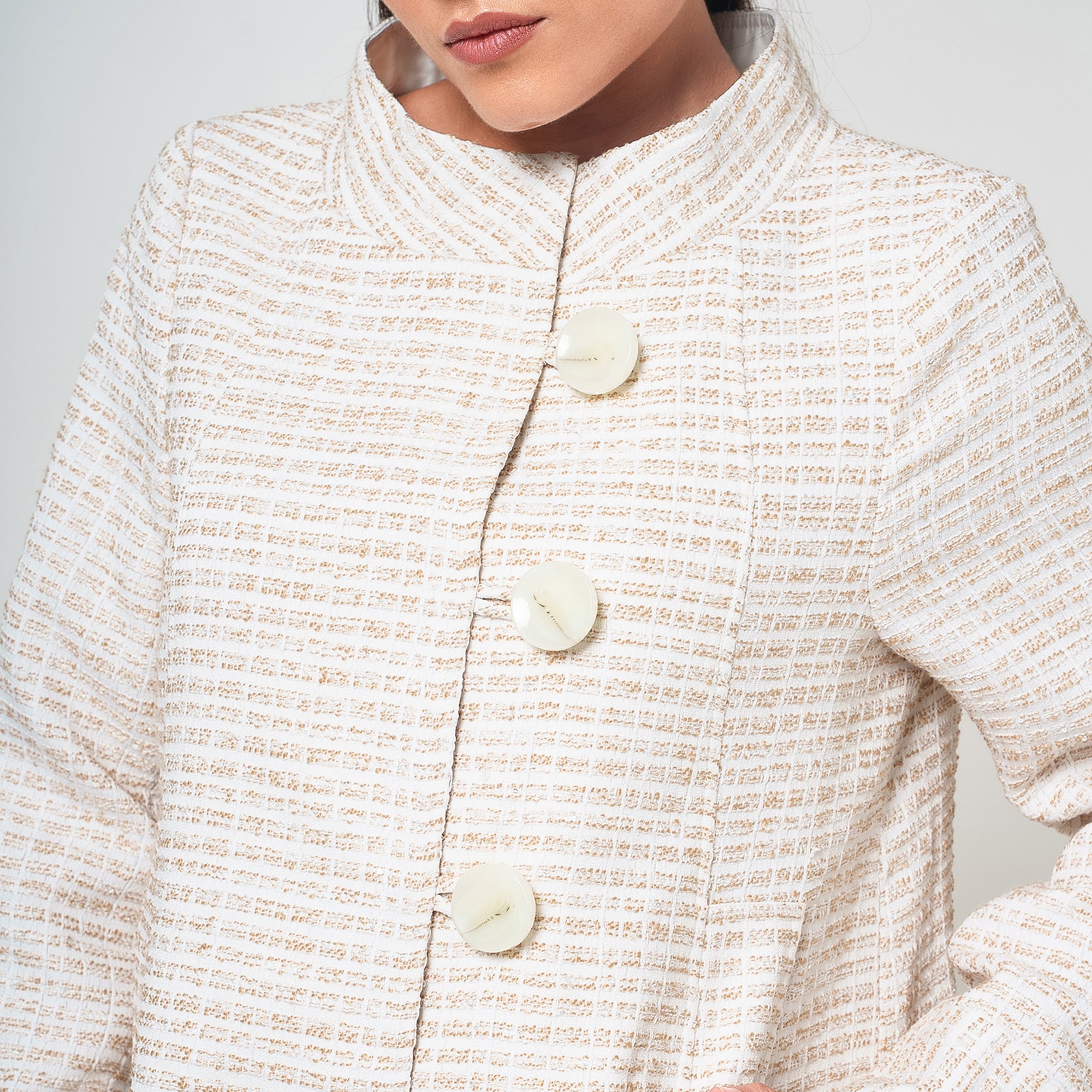 Off White Box Textured Overcoat