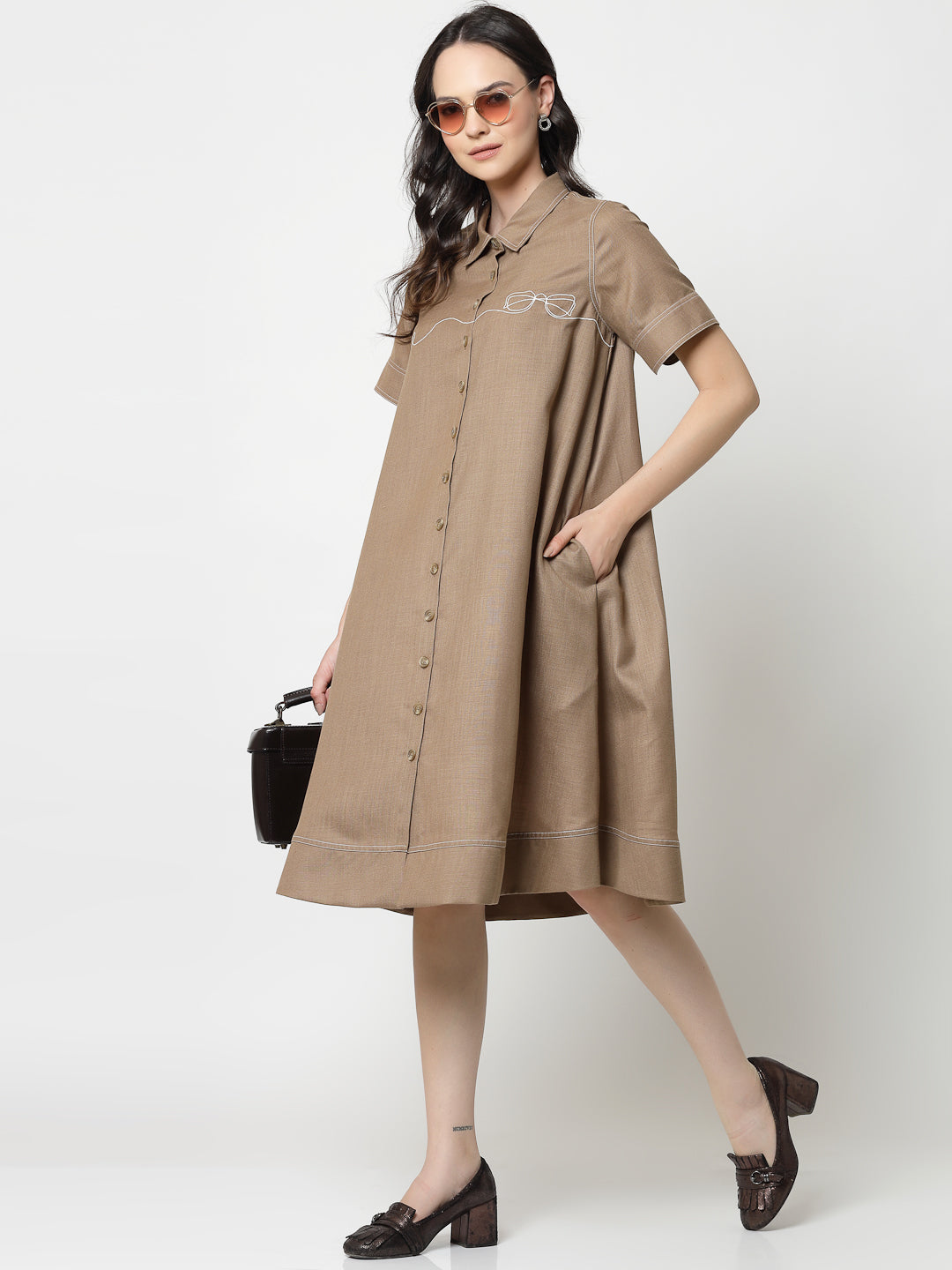 Buy Dark Beige Dresses for Female-1