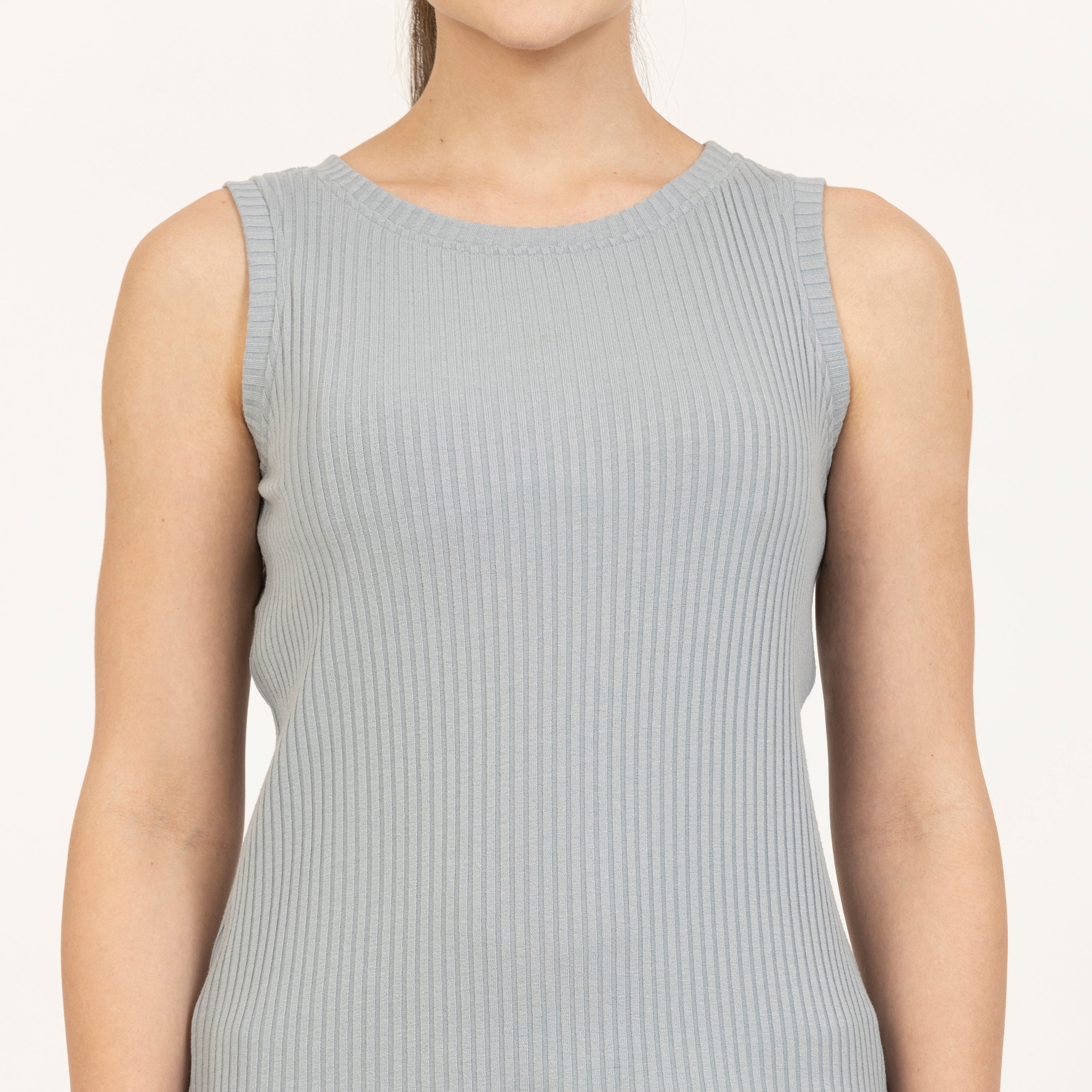 Grey Ribbed Sleeveless Top, sleeveless top, grey top, ribbed top, ribbed sleeveless top, fashion tops, formal tops for women, office dress for women