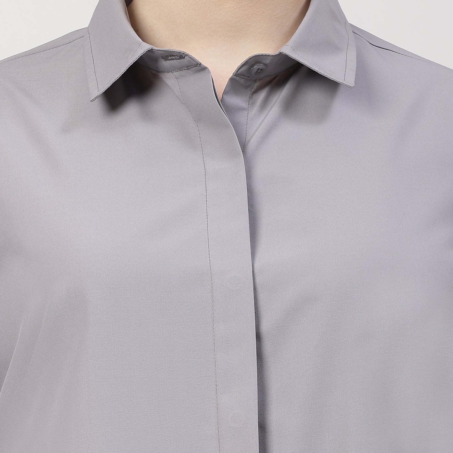 Grey Shirt With Collar