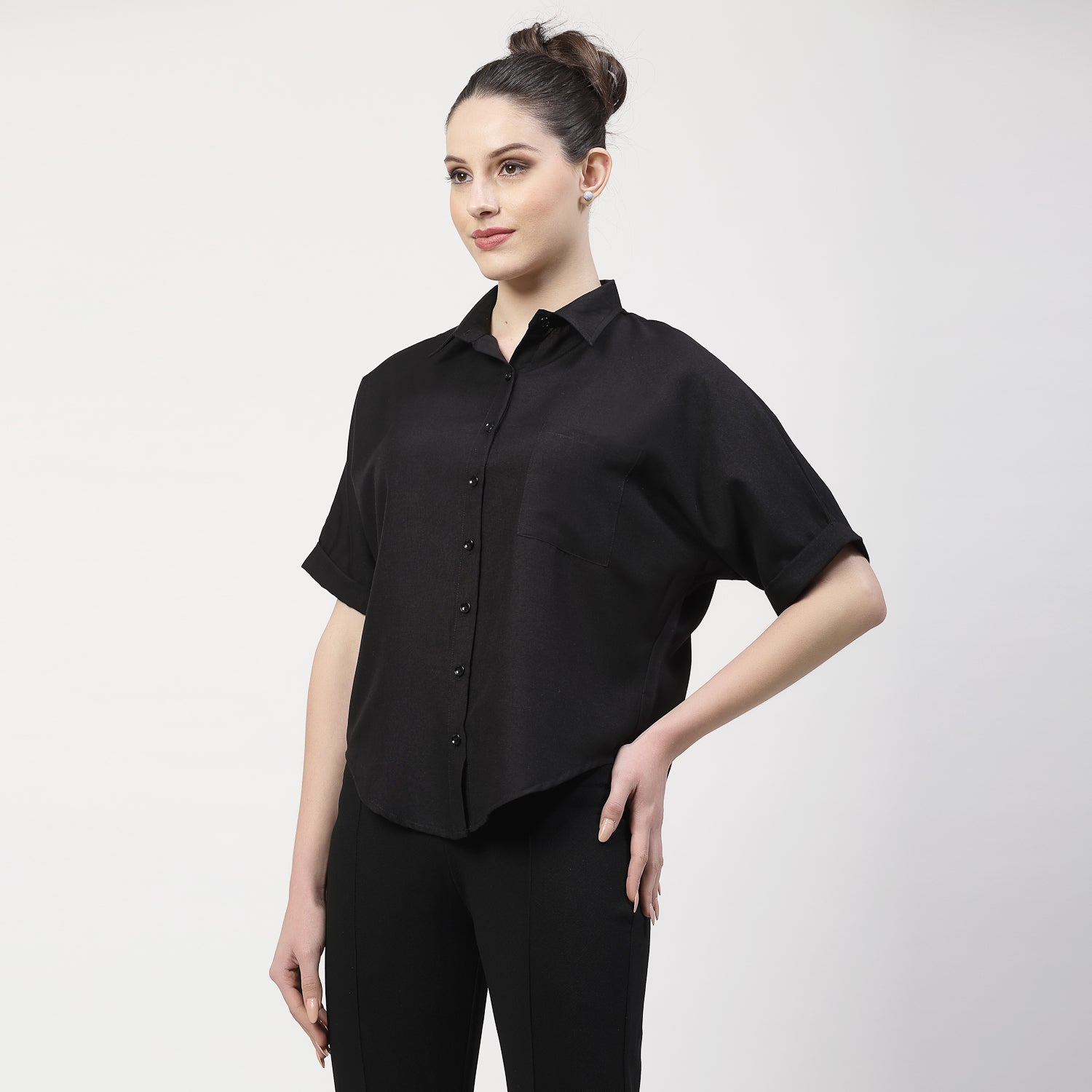 Black Asymmetrical Shirt