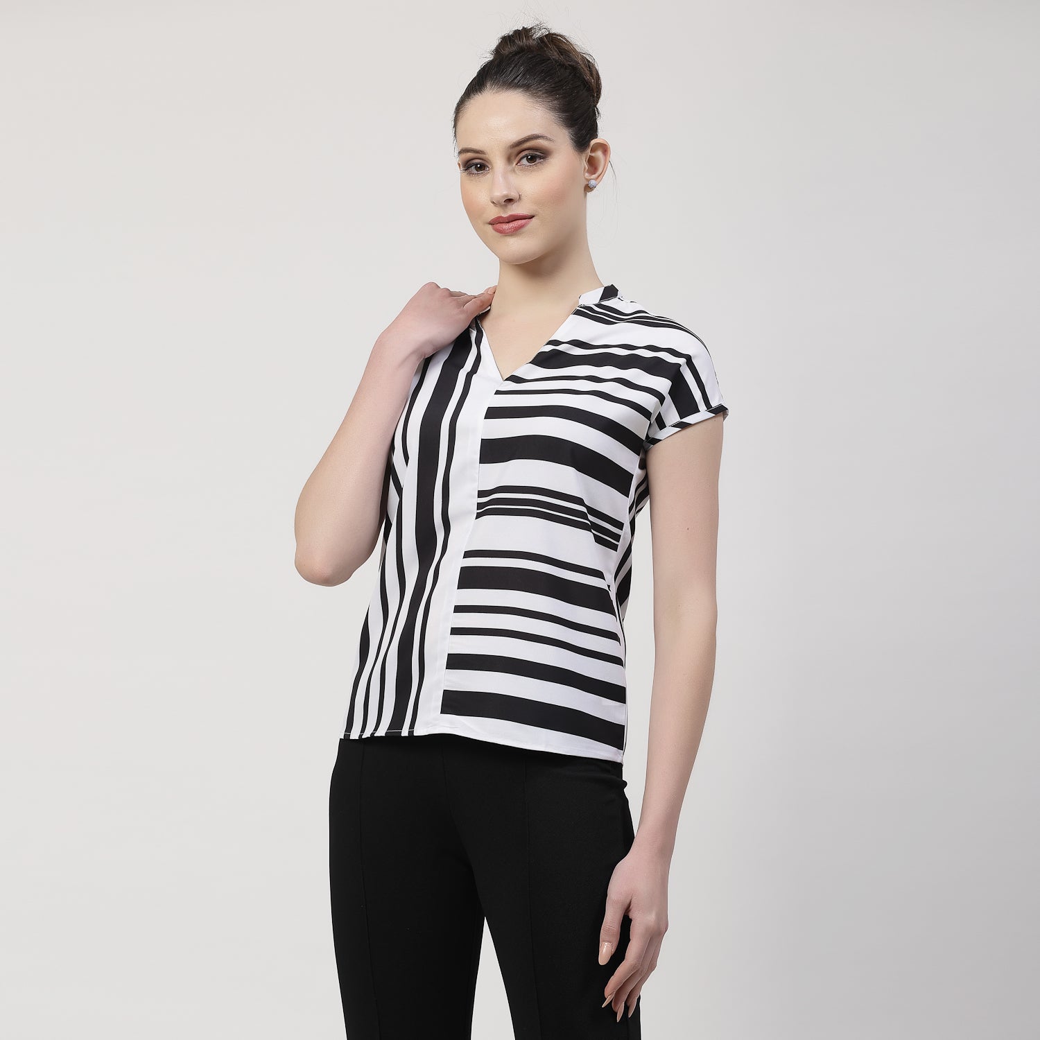 Black & White Stripes Top