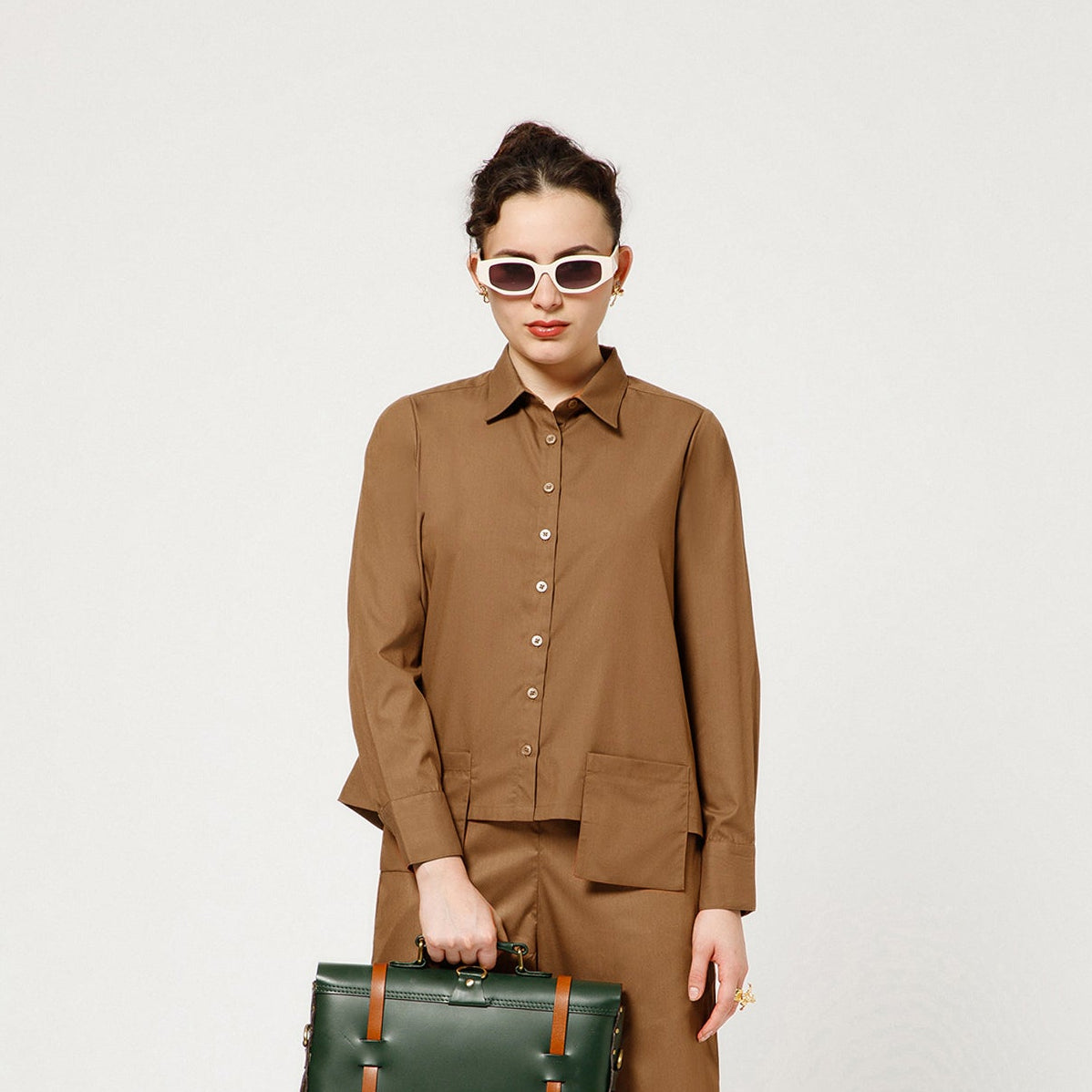 Brown Shirt With Visible Pocket