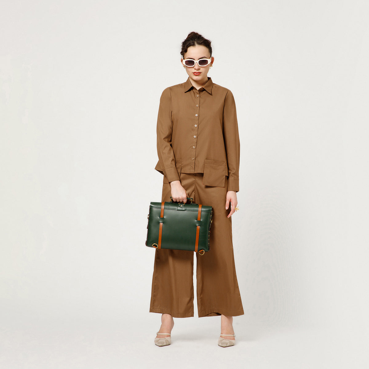 Brown Shirt With Visible Pocket