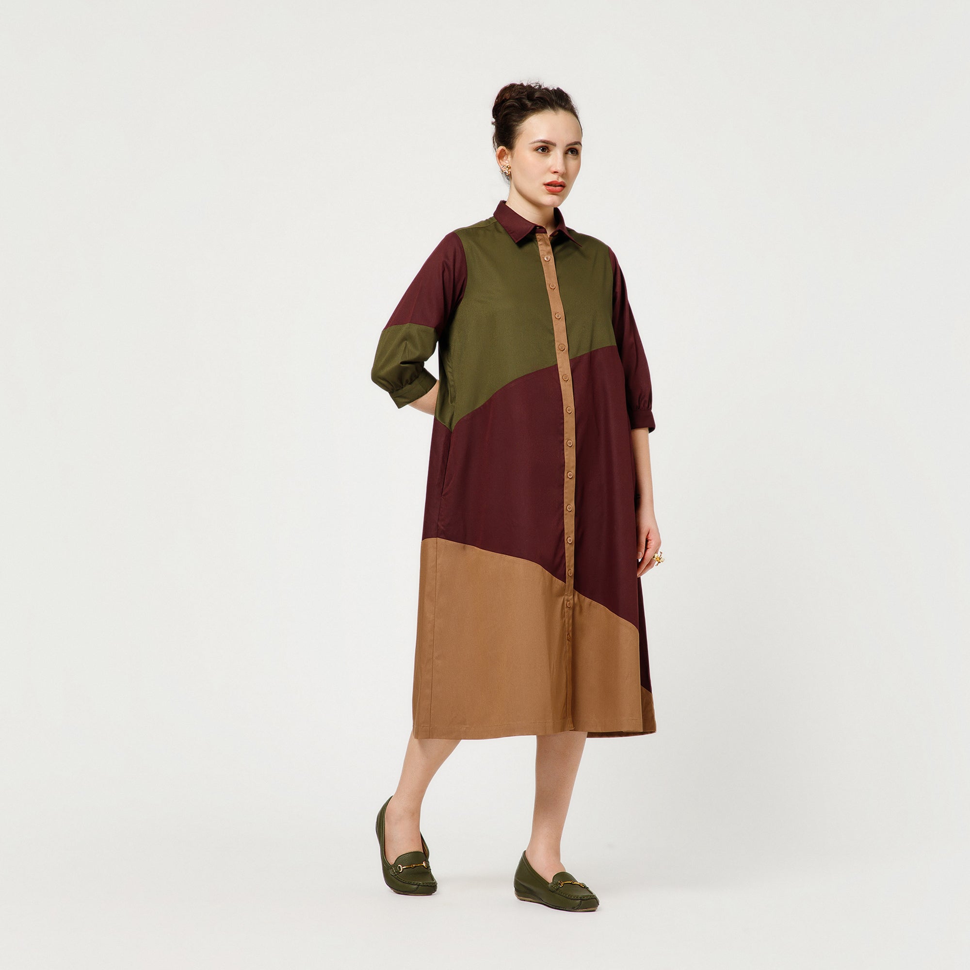 Multi Colour Cotton Blend A-Line Dress
