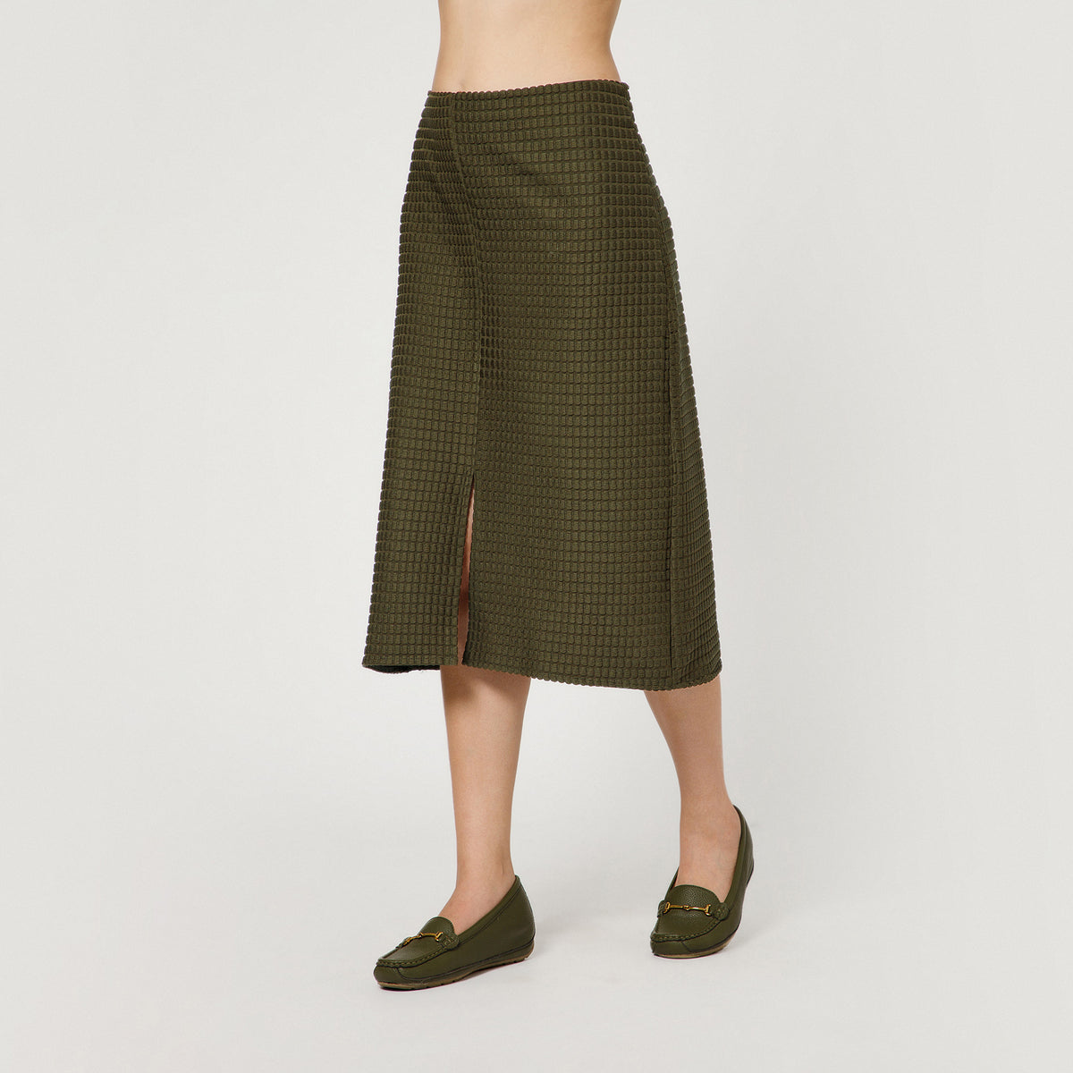 Olive Textured Skirt