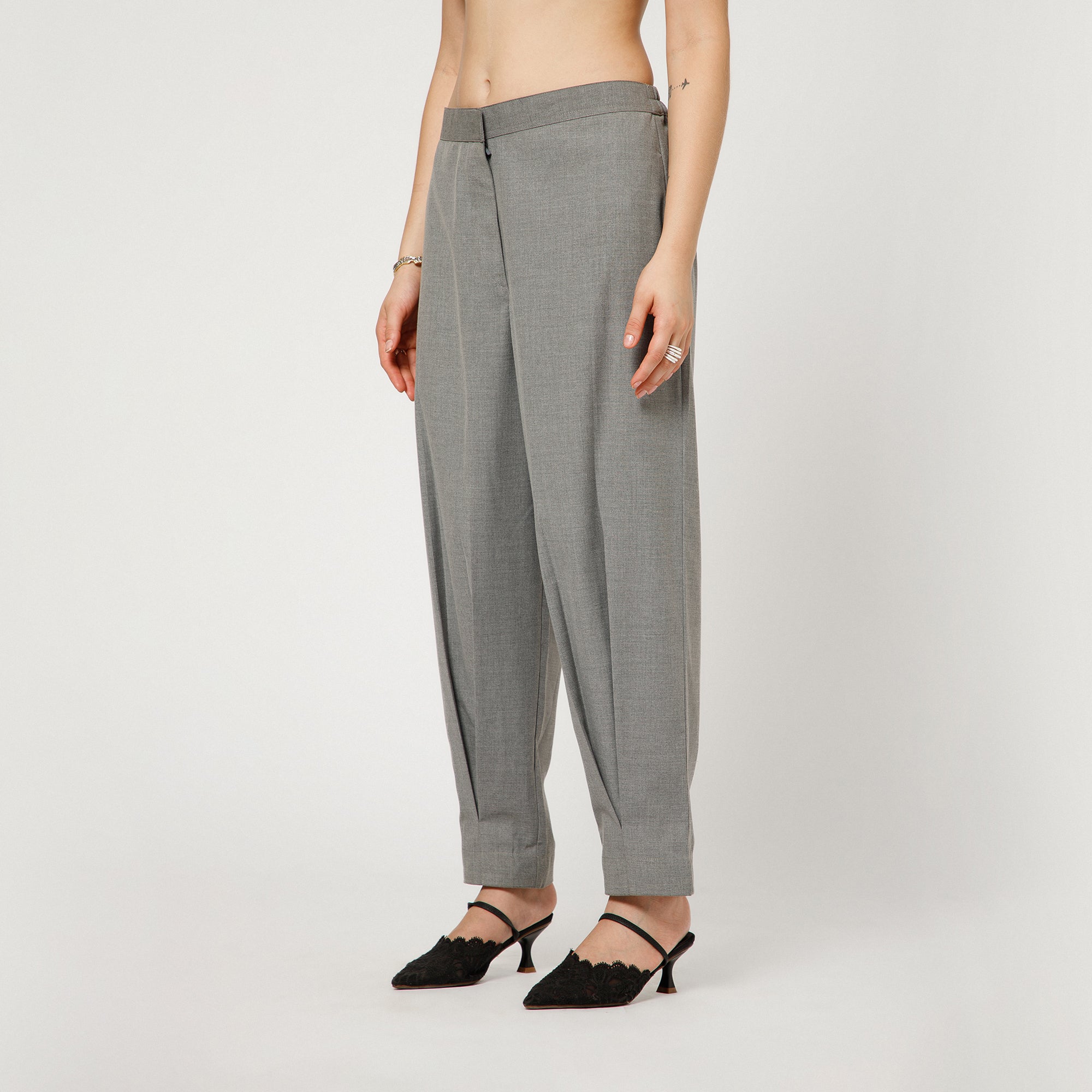 Light Grey Pant With Bottom Pleat