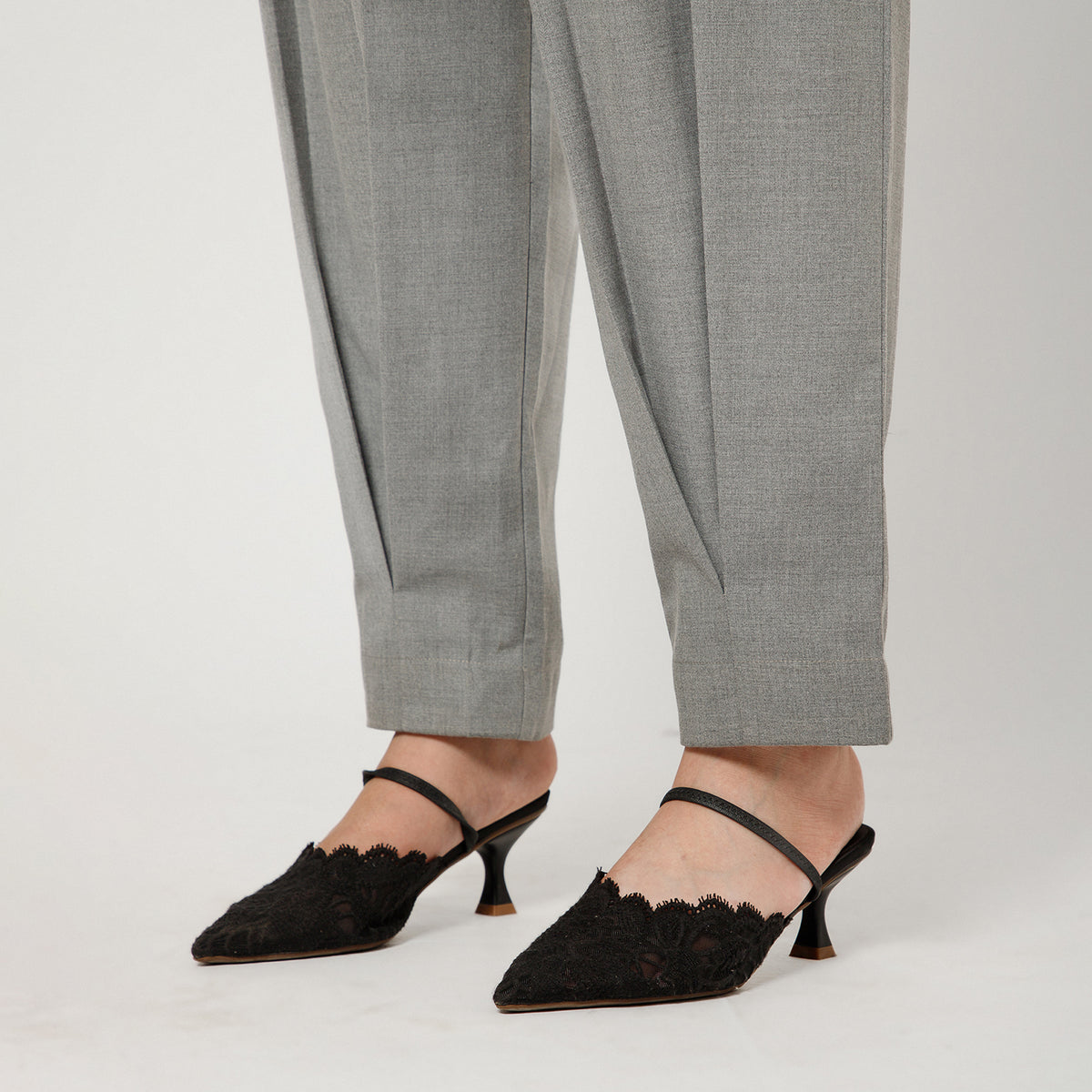 Light Grey Pant With Bottom Pleat