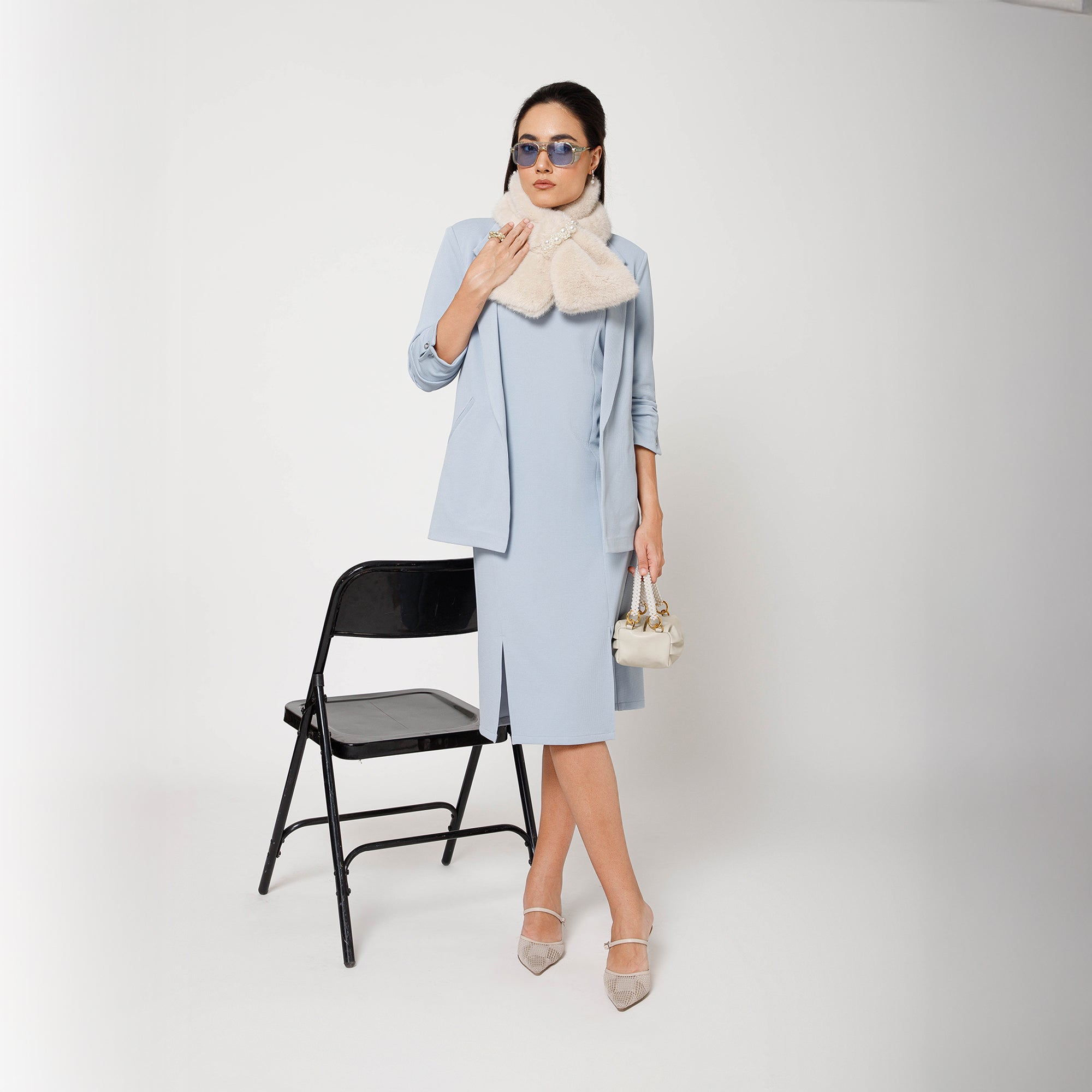 Off-White Stole with Crystal Studs-3