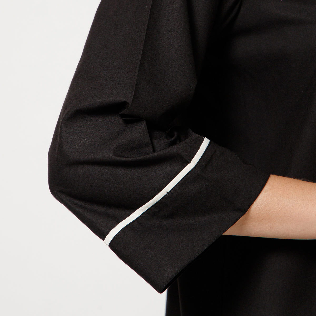 Black Oversize Shirt With Quotation Embroidery