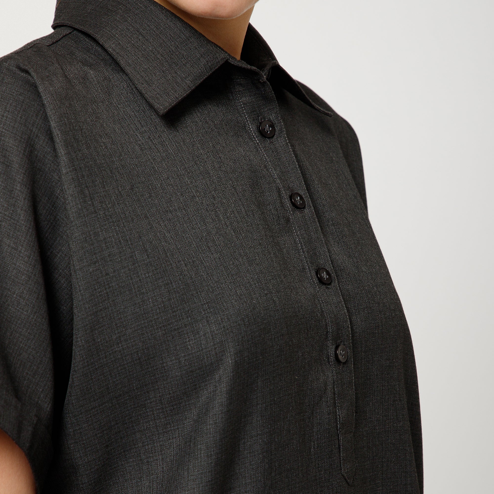 Dark Grey Tunic With Grey Ribbon