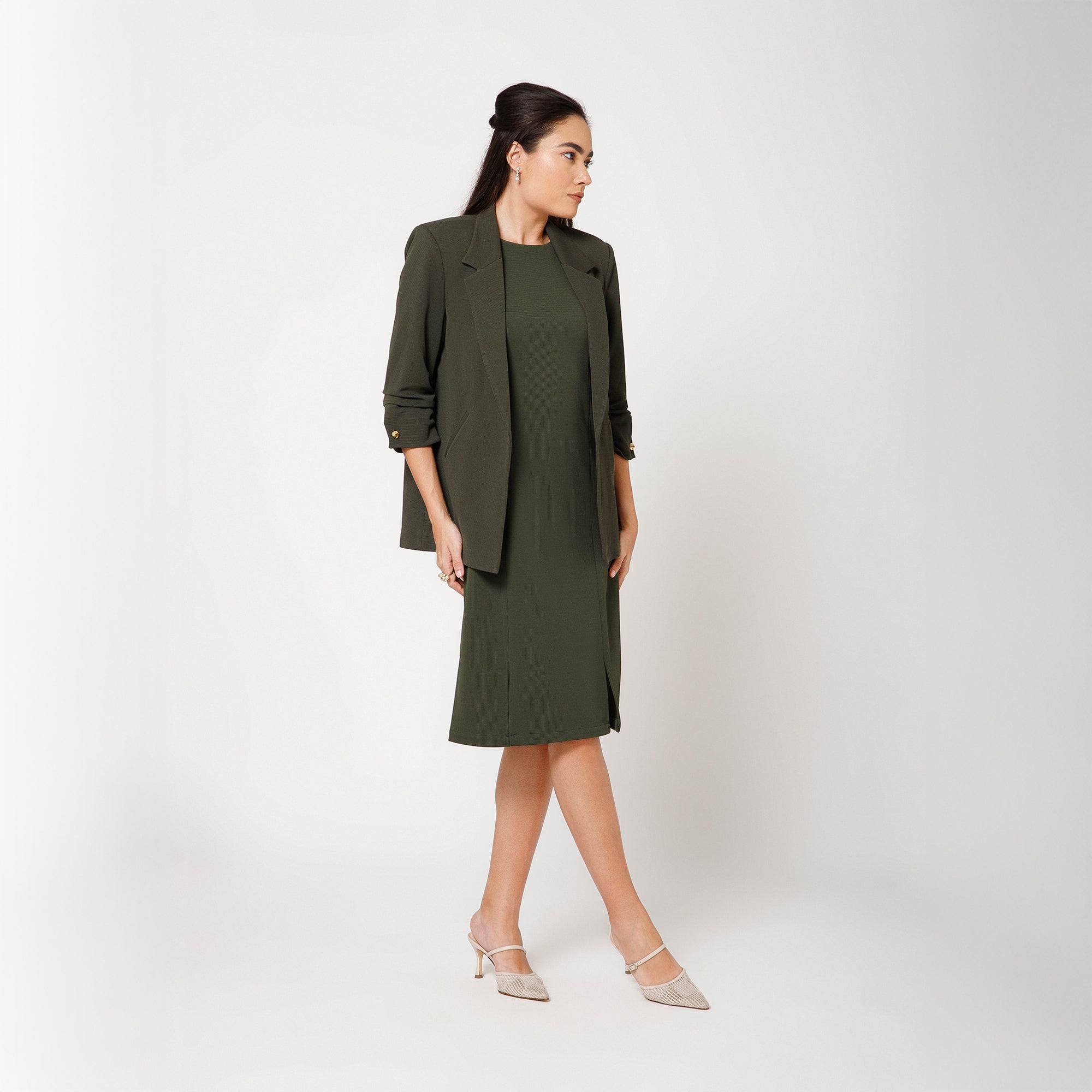 Saree Jute Beige Dengan Mutiara